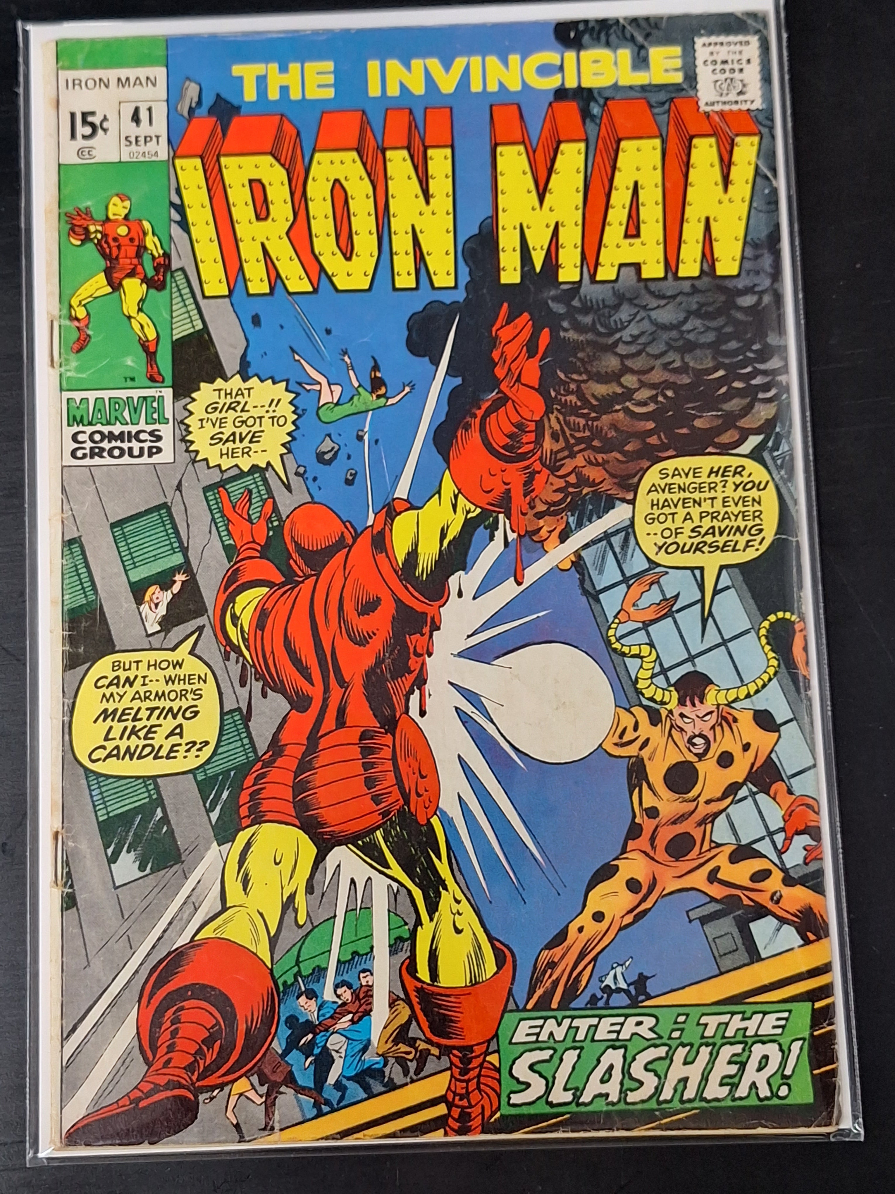 Invincible Iron Man 41 Marvel 1971 1st App of The Slasher