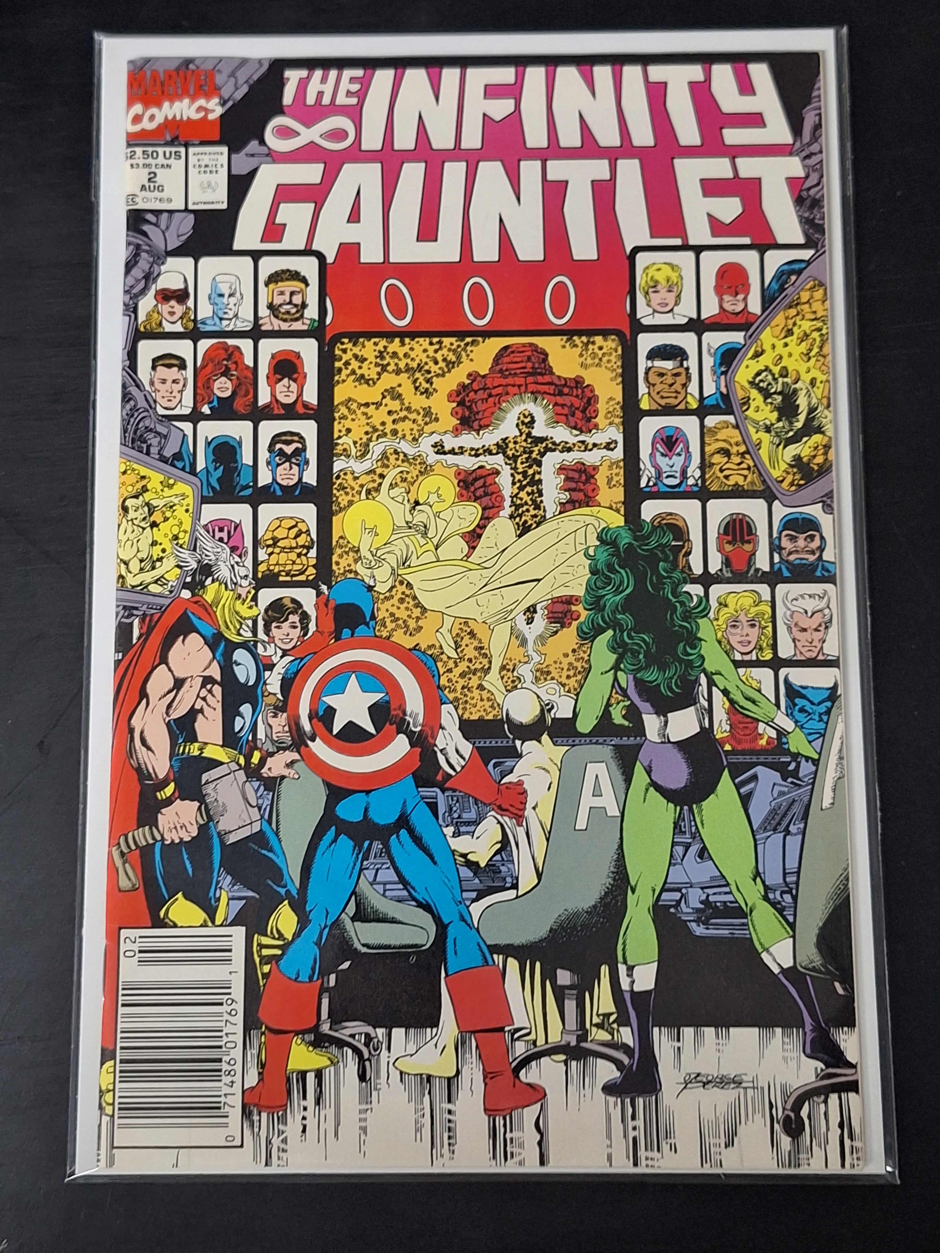 Infinity Gauntlet 2 Marvel 1991 George Perez, Newsstand, 1st App of Epoch