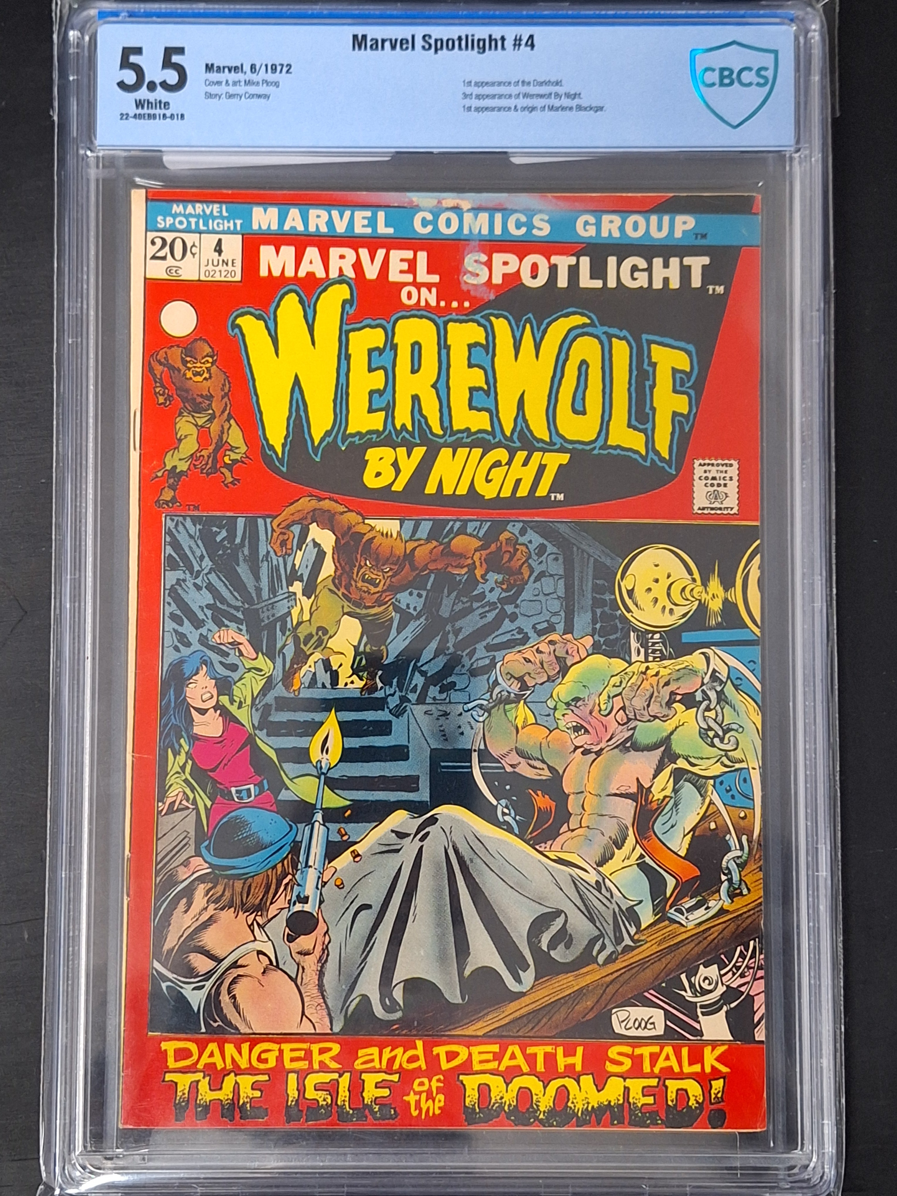 Marvel Spotlight 4 1972 CBCS 5.5 1st App of The Darkhold, 3rd Werewolf by Night