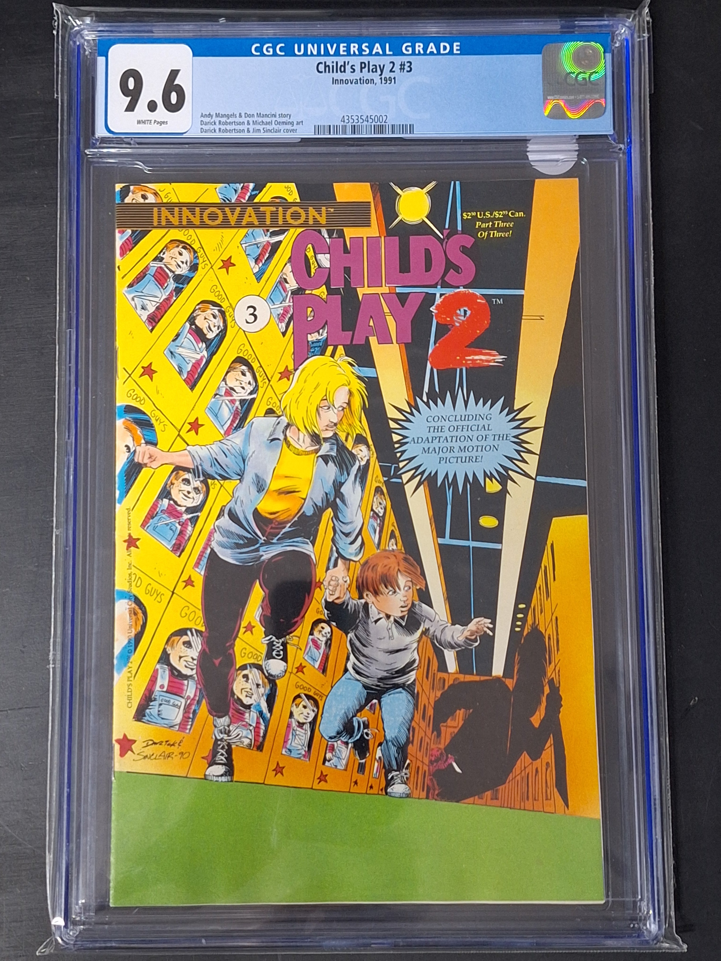 Child's Play 2 #3 Innovation 1991 CGC 9.6 3rd Comic App of Chucky