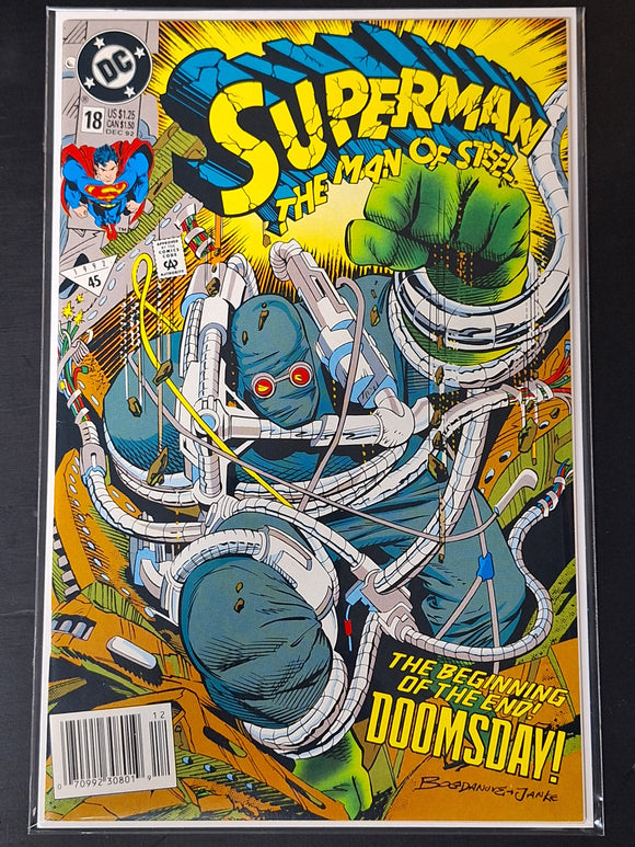 Superman man of Steel 18 DC 1992 1st Full App of Doomsday, Newsstand