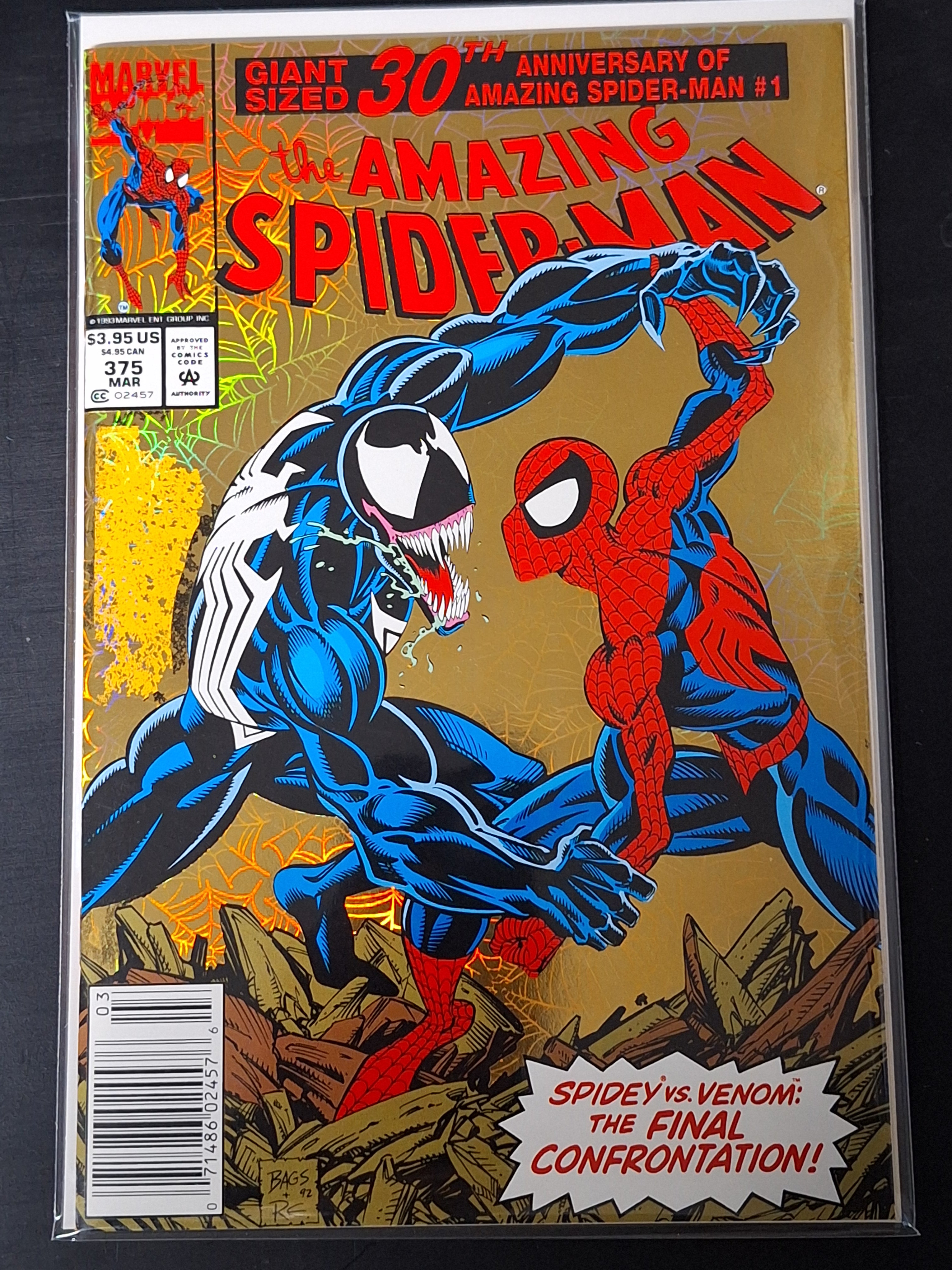 Amazing Spider-Man 375 Marvel 1993 - EXTREMELY SCARCE NEWSSTAND FOIL ERROR VARIANT