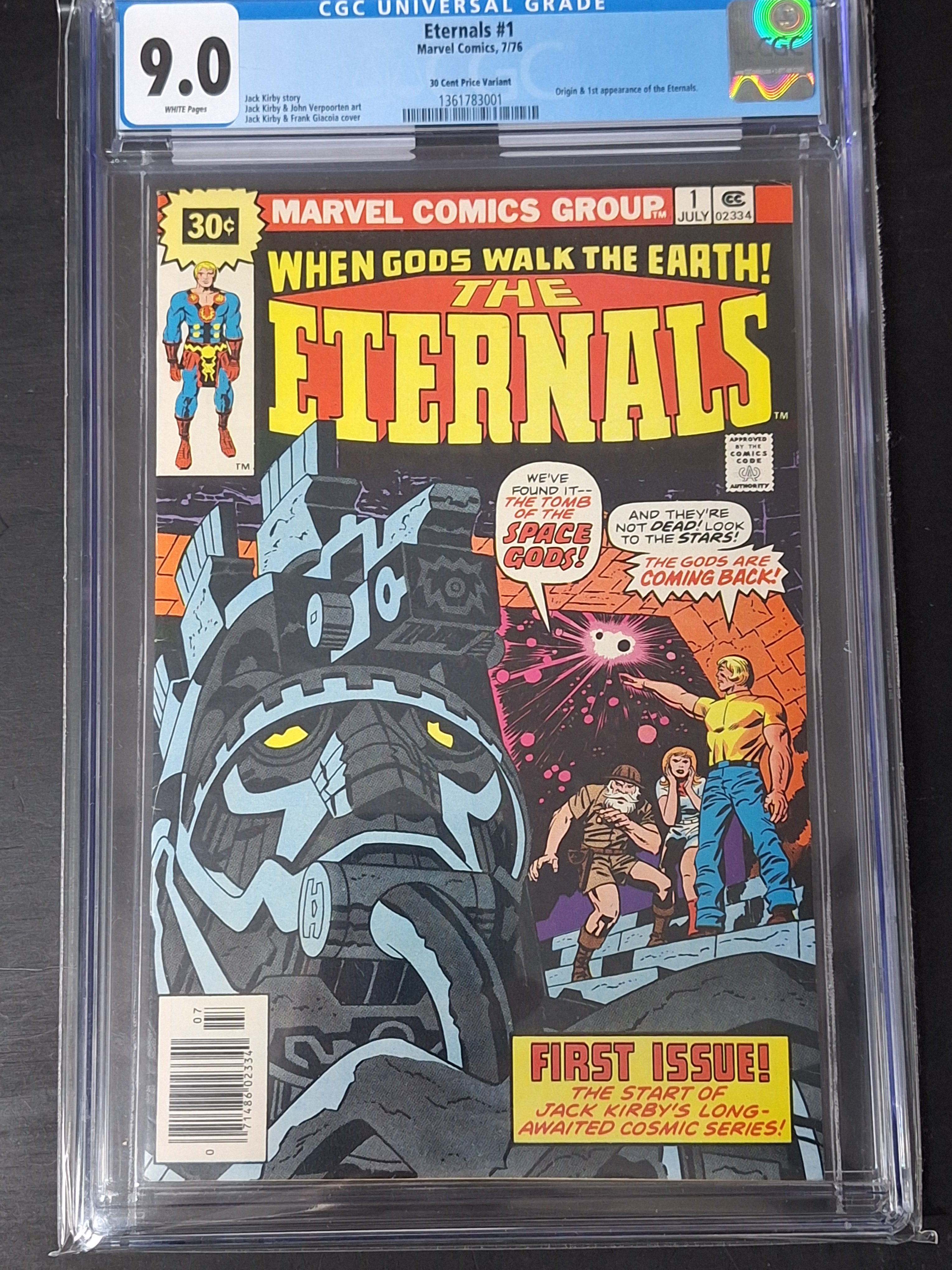 Eternals 1 Marvel 1976 Origin & 1st App - Extremely Scare 30 Cent Price Variant - CGC 9.0