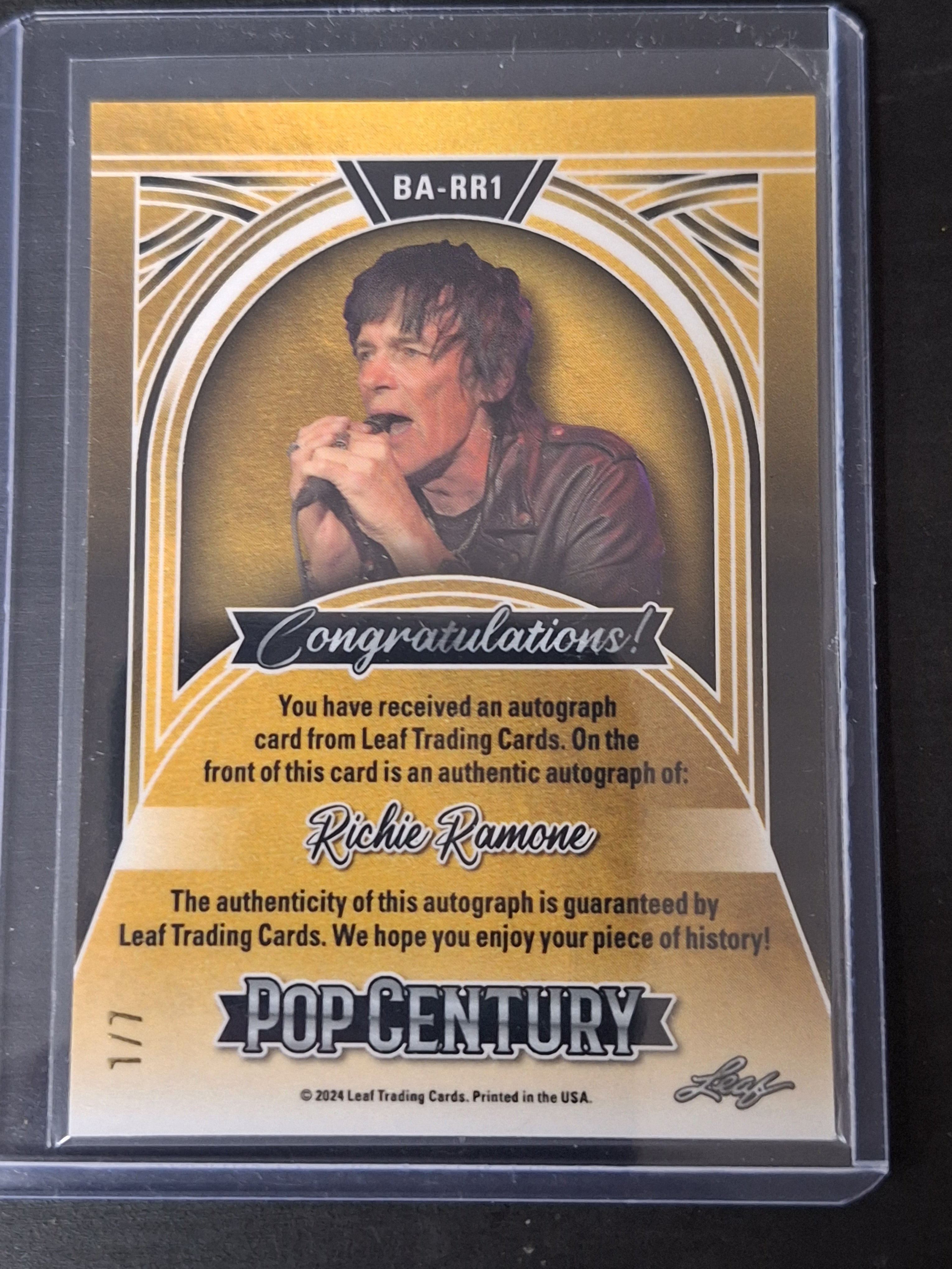 Leaf Pop Century 2024 - Pink Disco Auto 1/7 - Richie Ramone of The Ramones