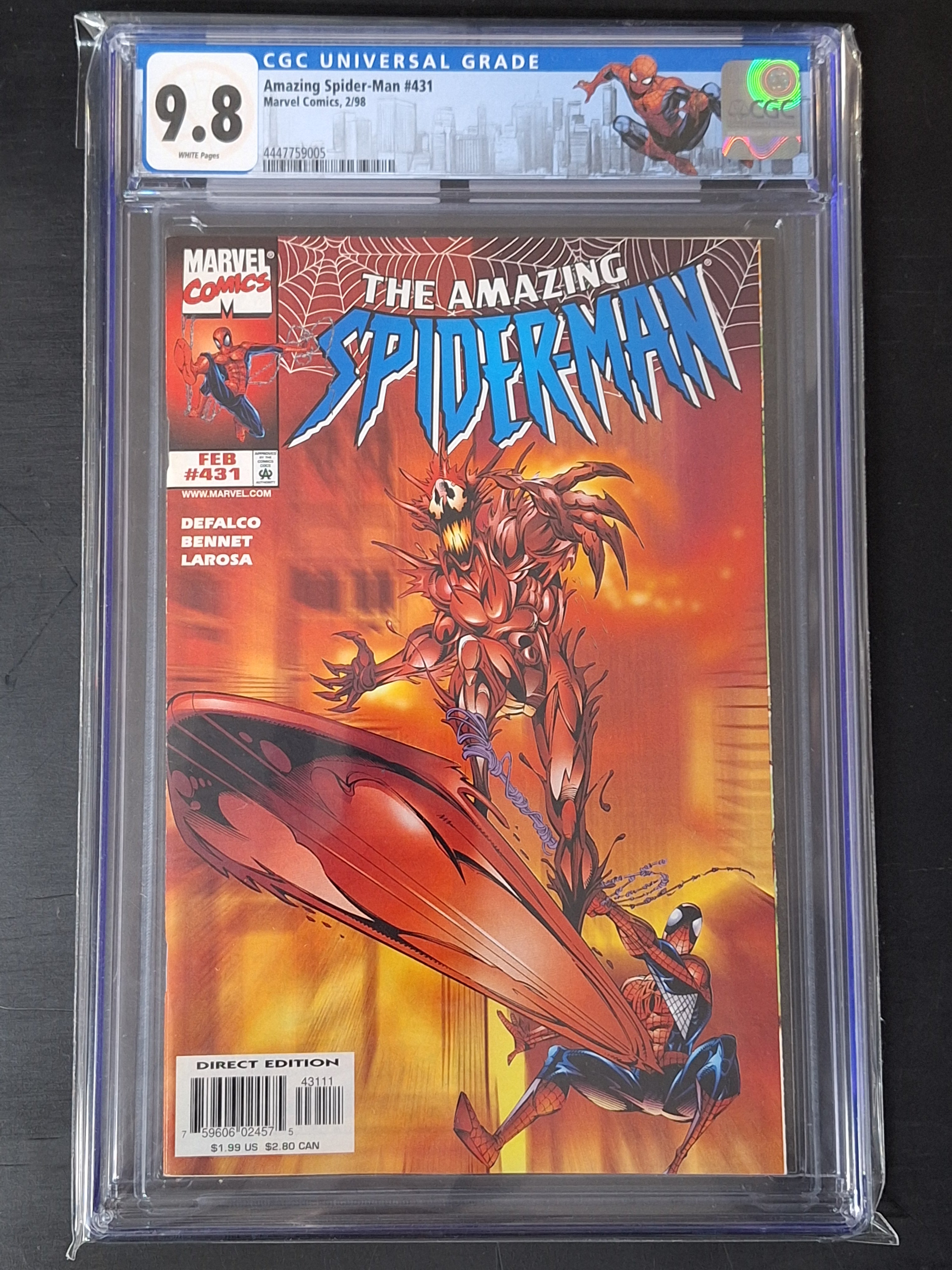 Amazing Spider-Man 431 Marvel 1998 1st Full App of Cosmic Carnage CGC 9.8