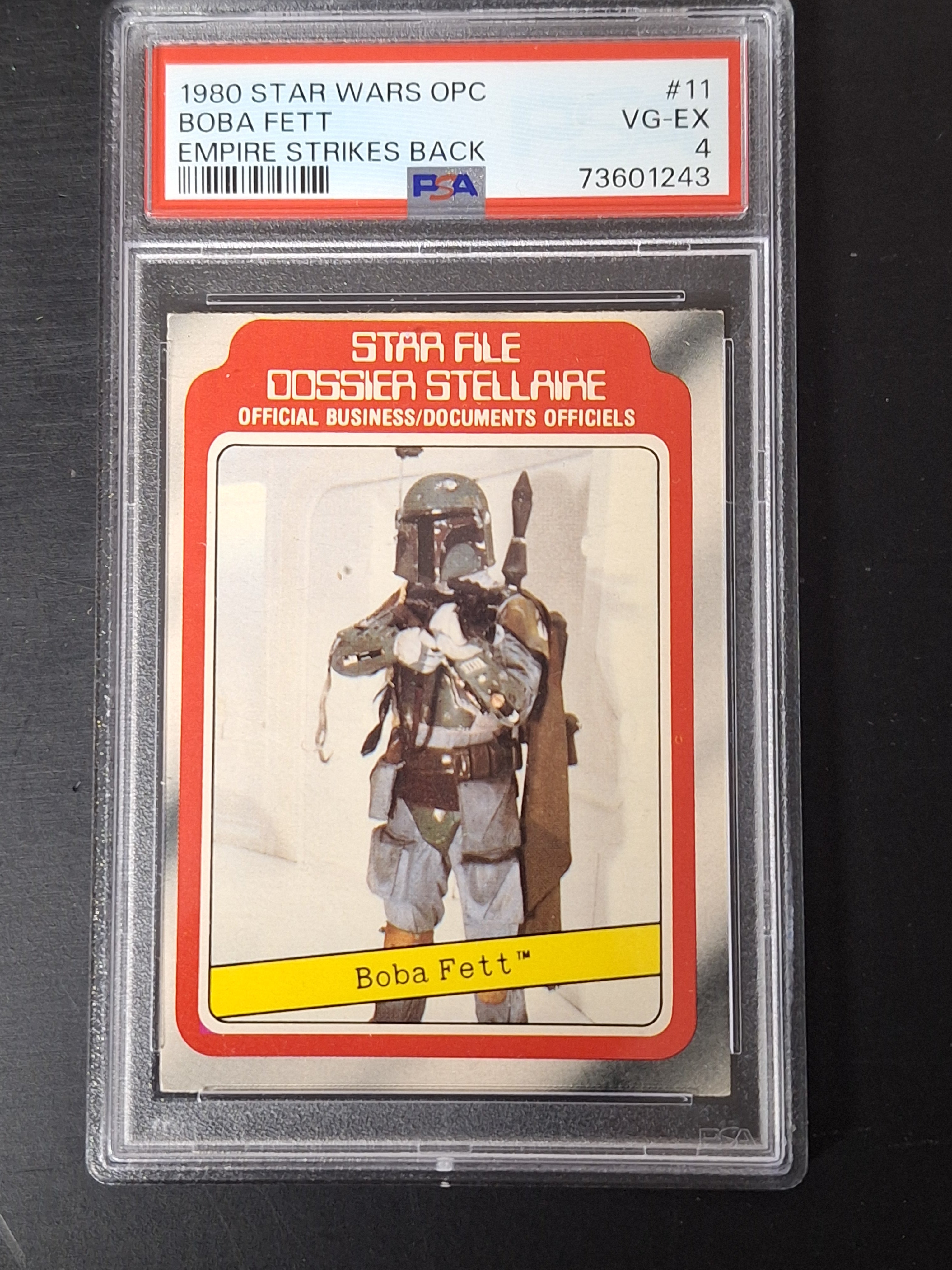 Star Wars OPC 1980 Empire Strikes Back #11 Boba Fett PSA 4 Boba Fett Rookie Card