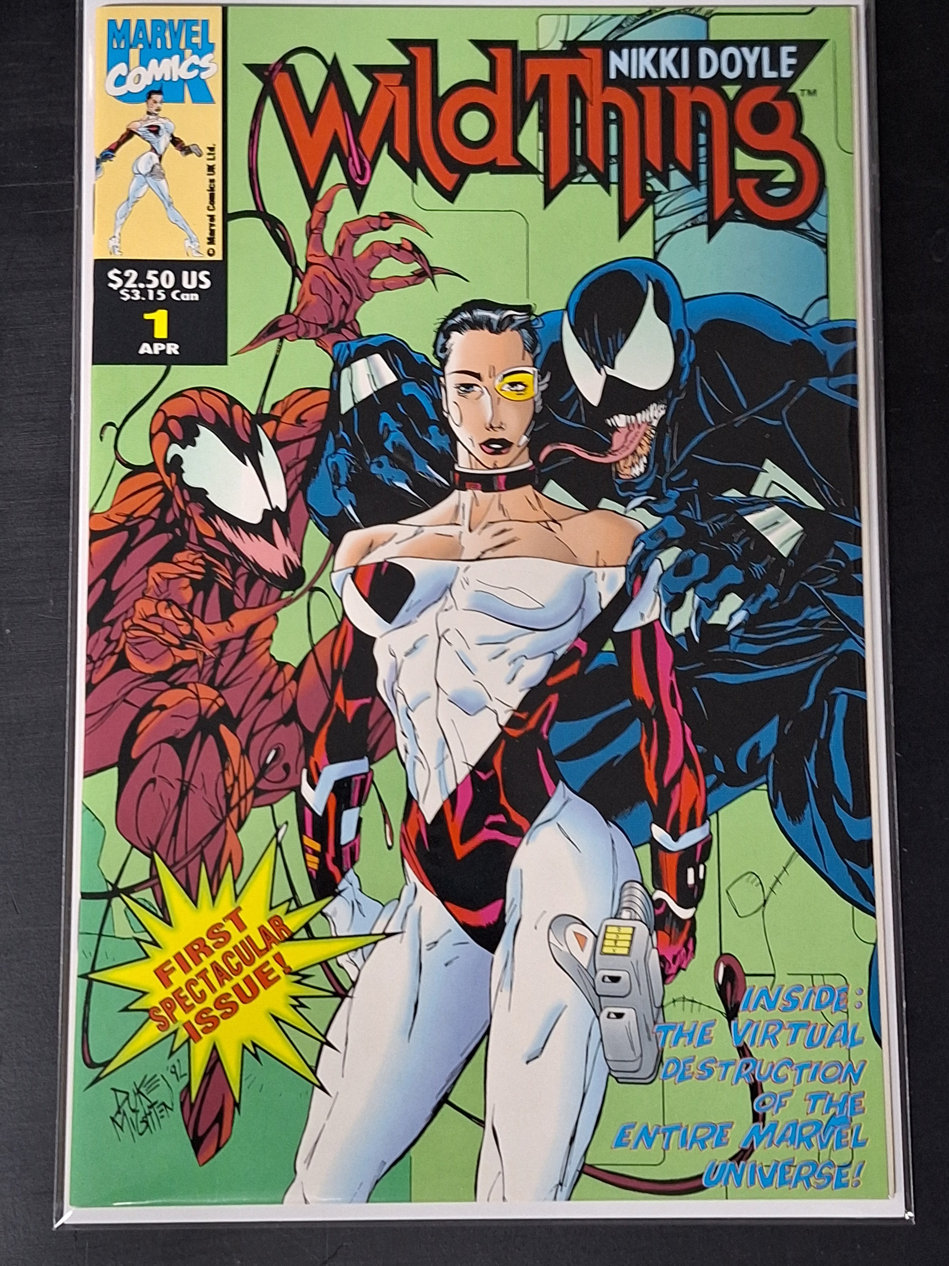 Wild Thing 1 Marvel UK 1993 Carnage & Venom Embossed Cover