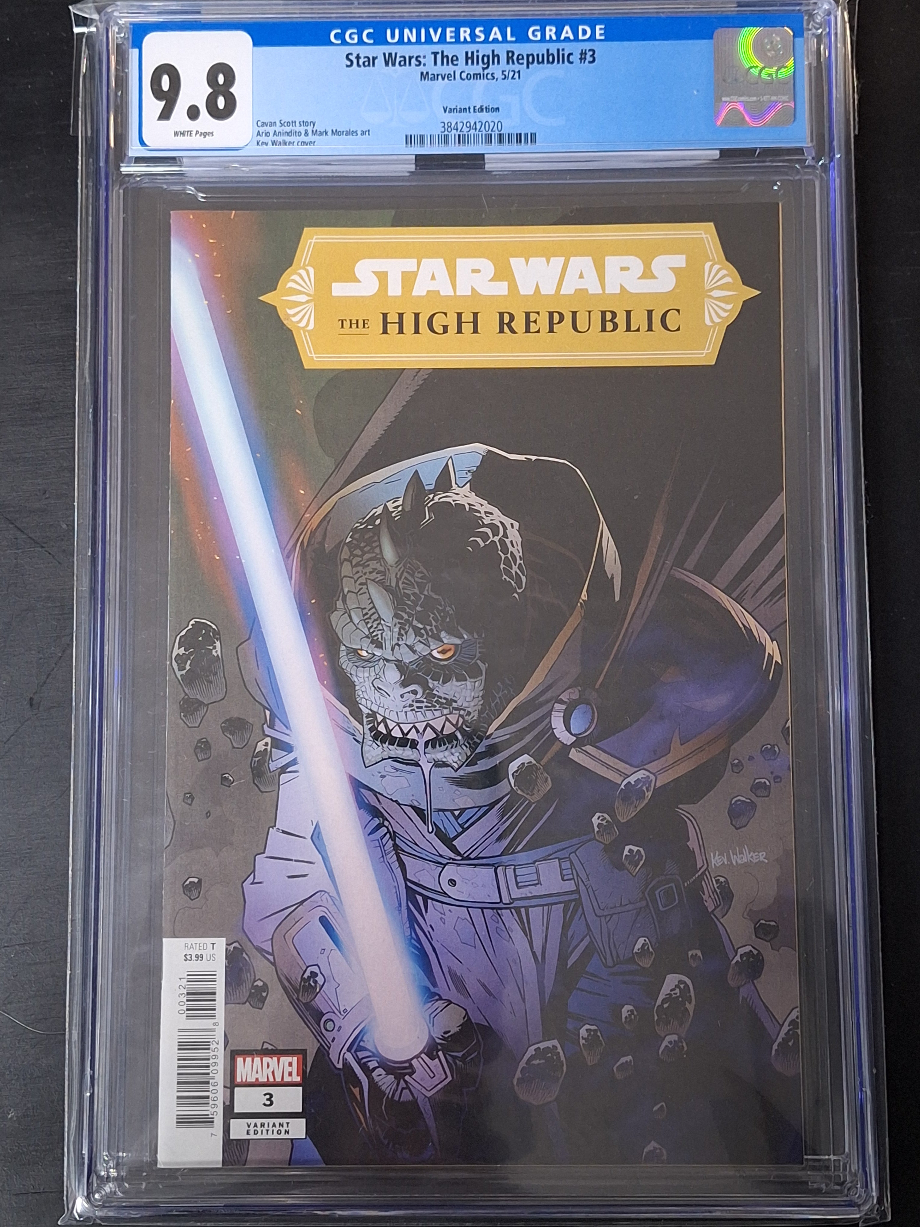 Star Wars: The High Republic 3 Marvel 2021 1:25 Kev Walker Variant CGC 9.8