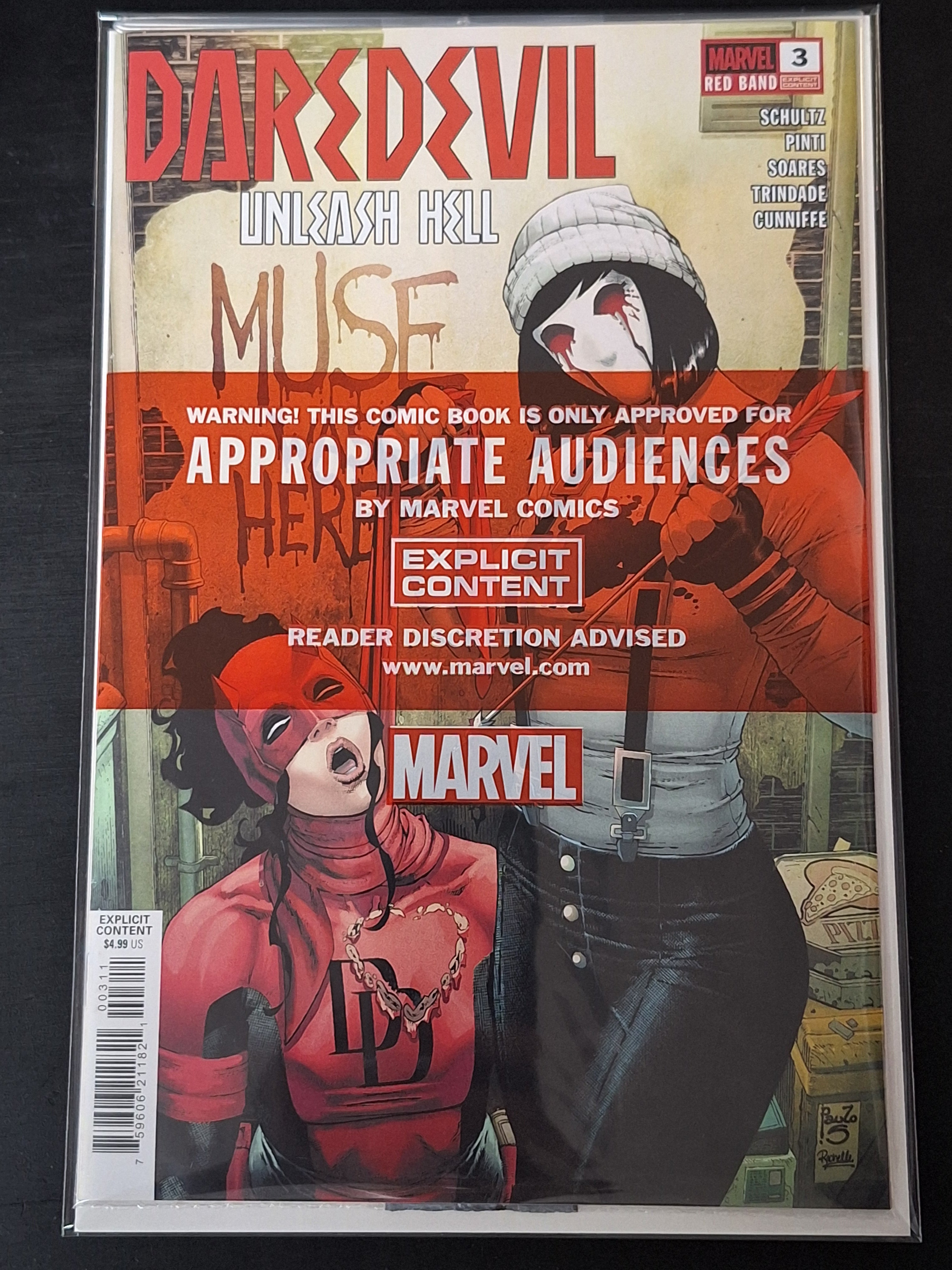 Daredevil Unleash Hell 3 Marvel 2025 Red Band Polybagged 1st New Muse