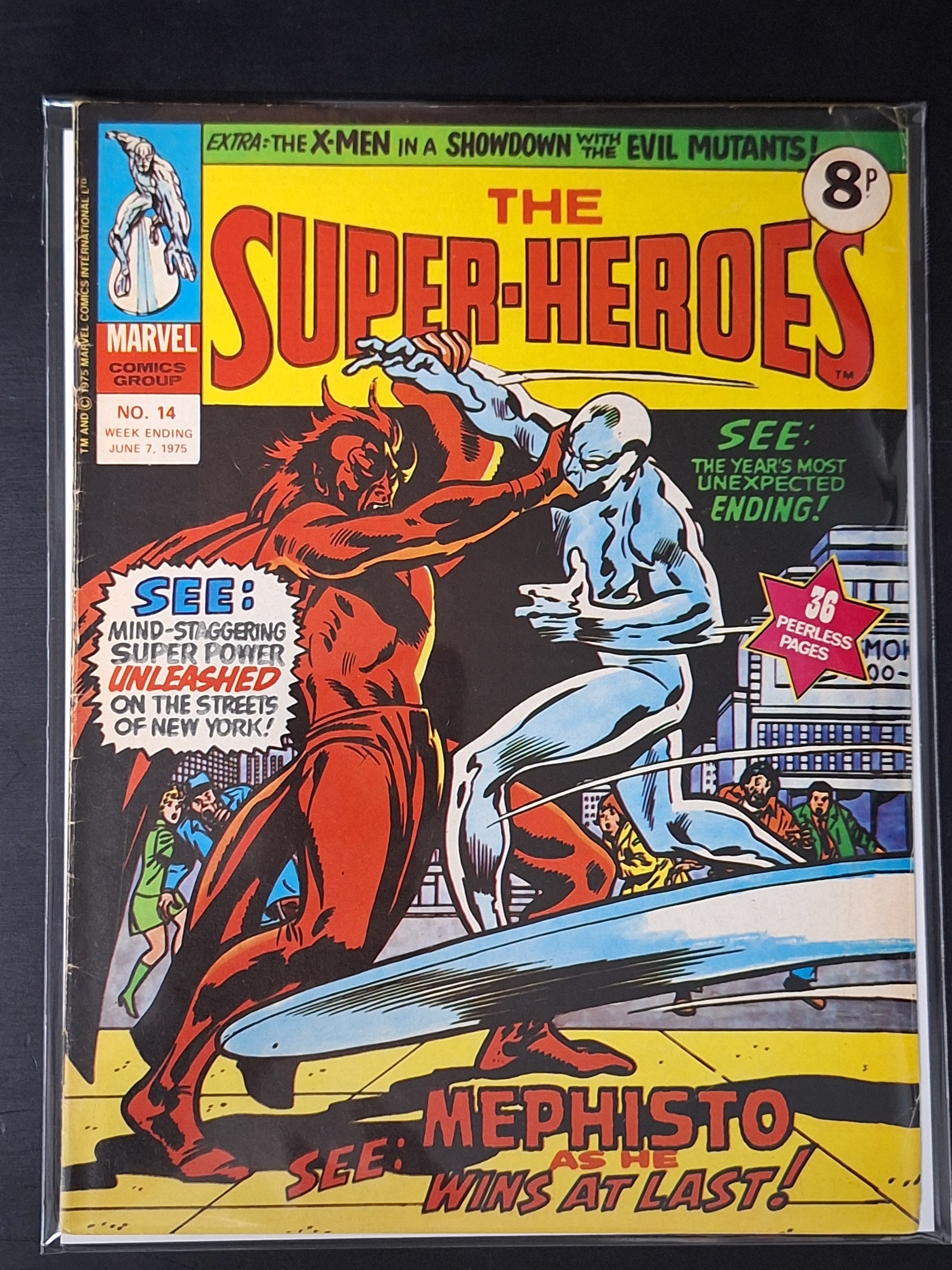 The Super-Heroes 14 Marvel UK Magazine 1975 Silver Surfer vs Mephisto