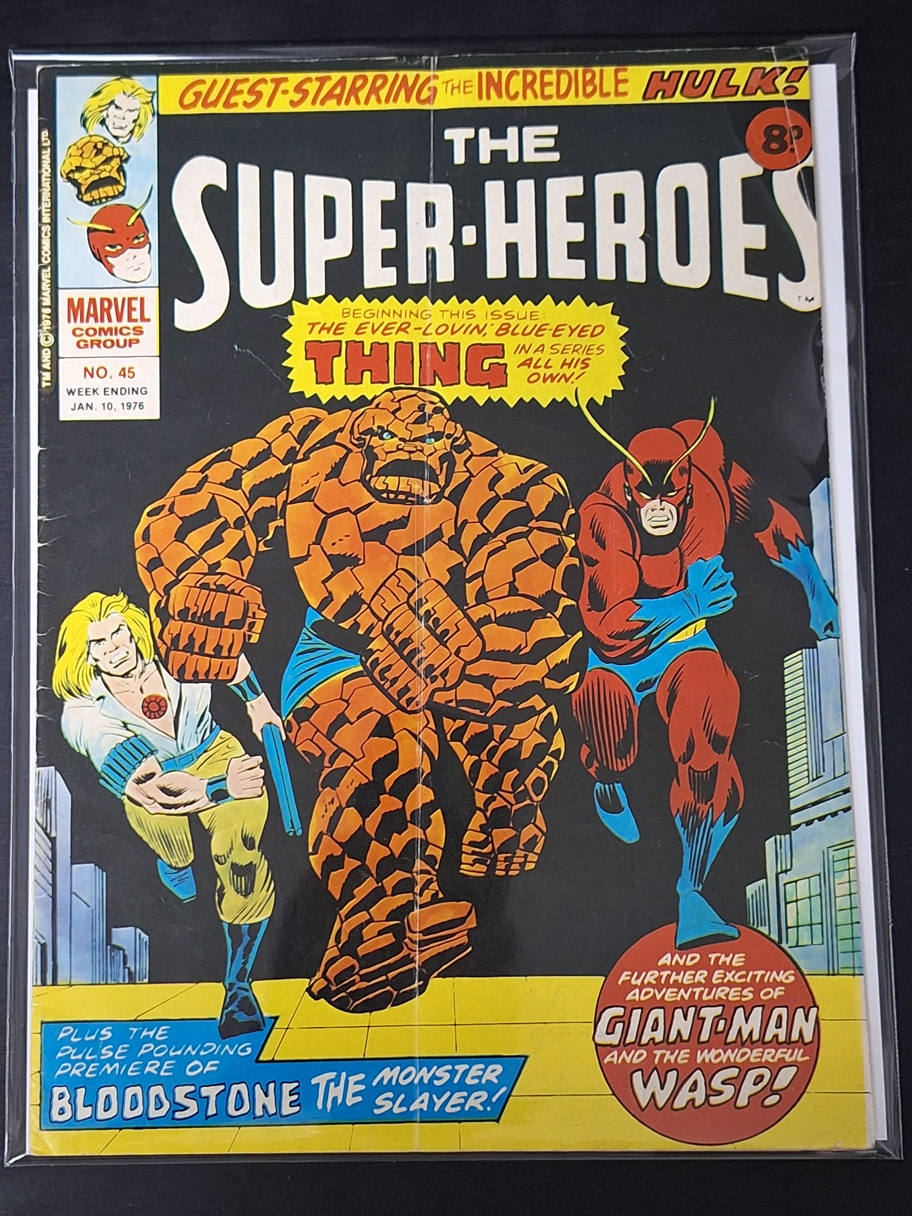 The Super-Heroes 45 Marvel UK Magazine 1976 Bloodstone & Hulk