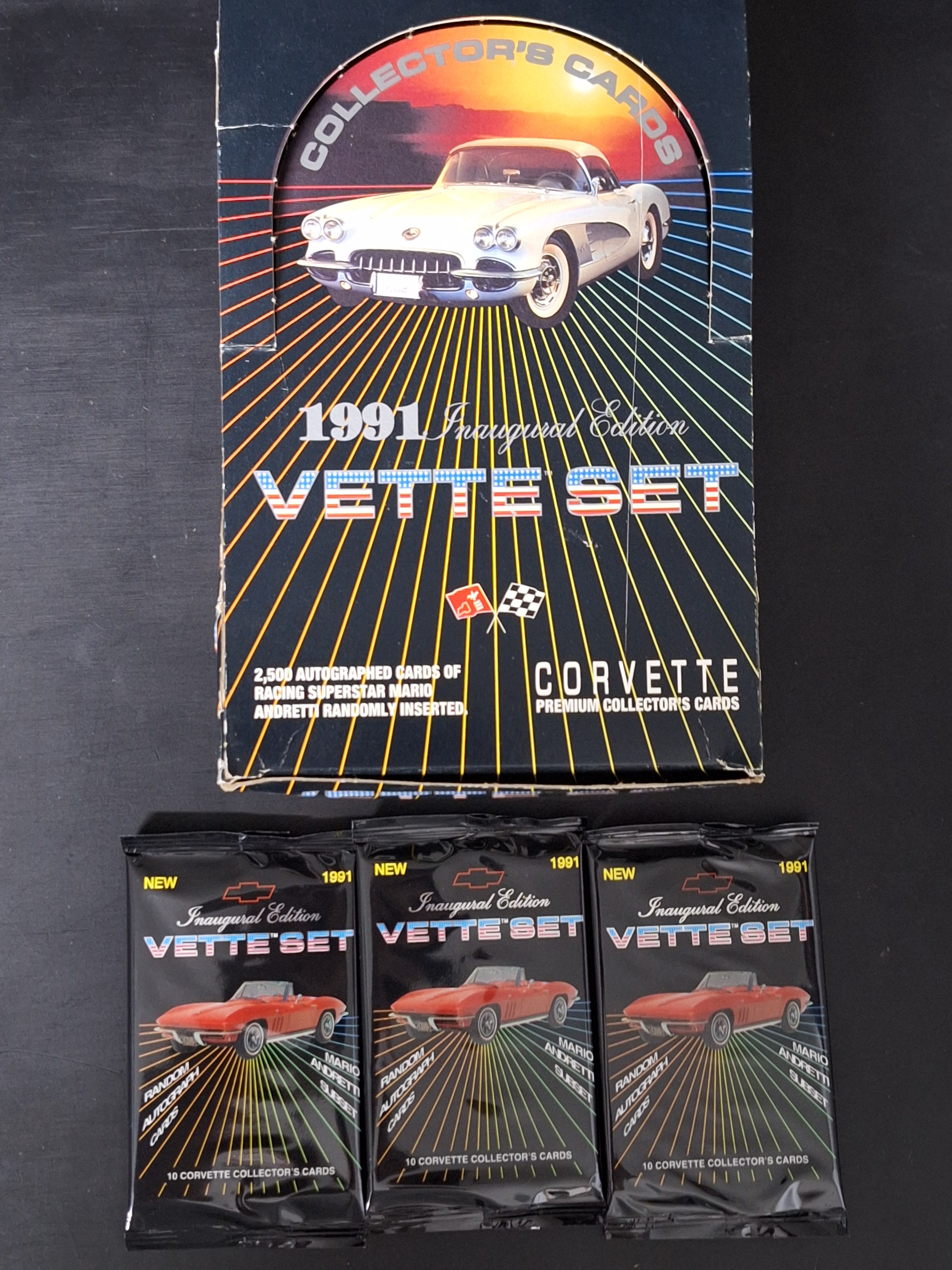 3 Sealed Packs - 1991 Inaugural Edition Vette Set Corvette Collector Cards