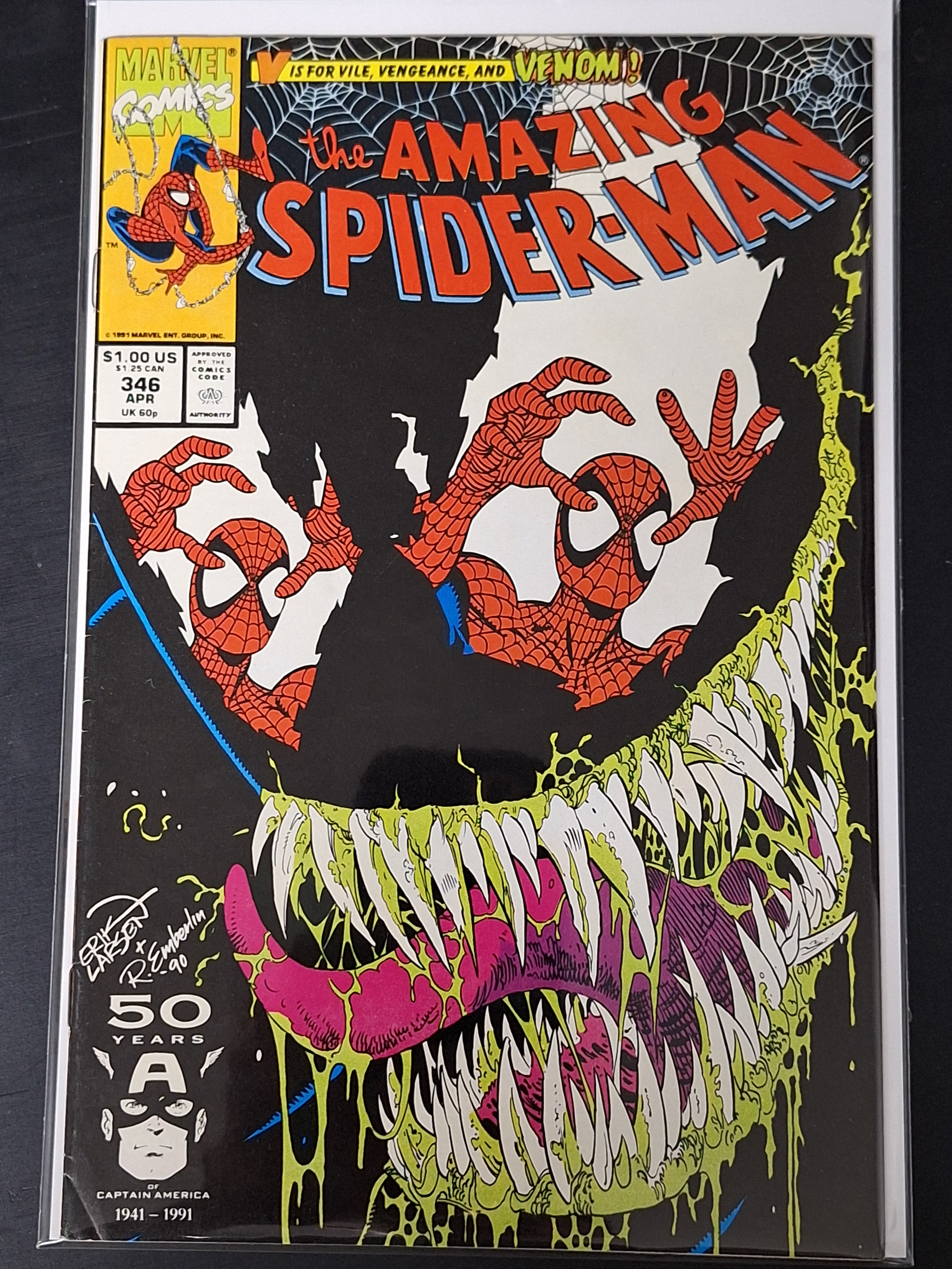 Amazing Spider-Man 346 Marvel 1991 Iconic Cover