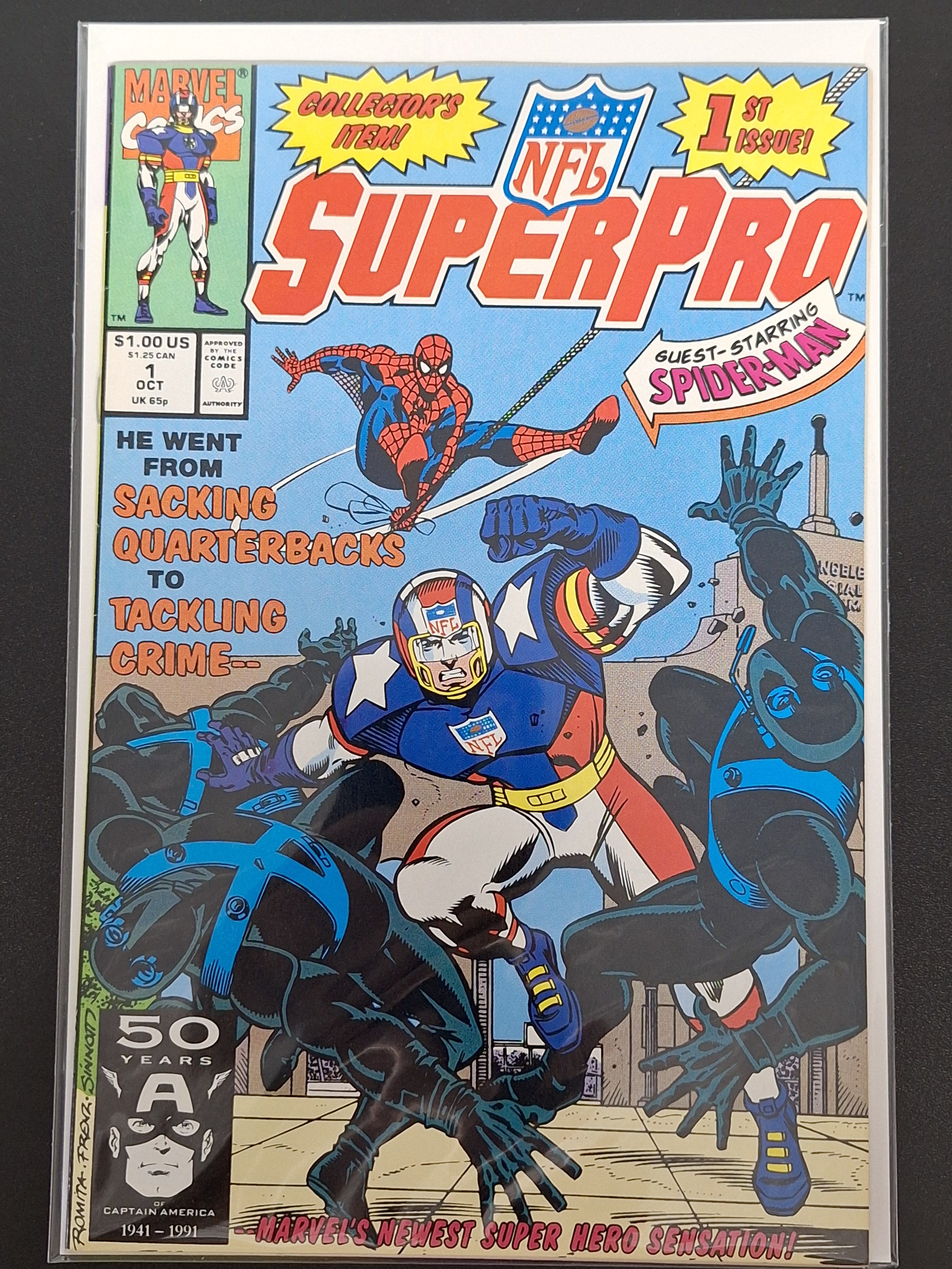 NFL Superpro 1 Marvel 1991 Spider-Man Crossover