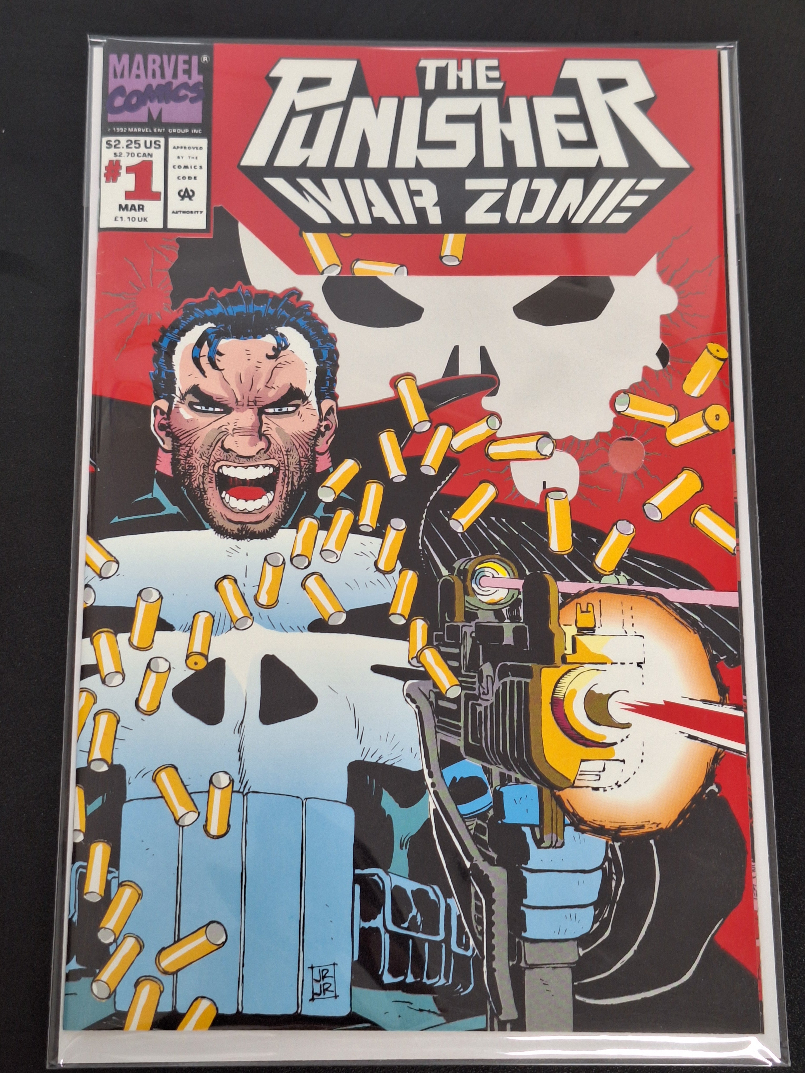 The Punisher War Zone 1 Marvel 1992 Die Cut Wraparound Cover
