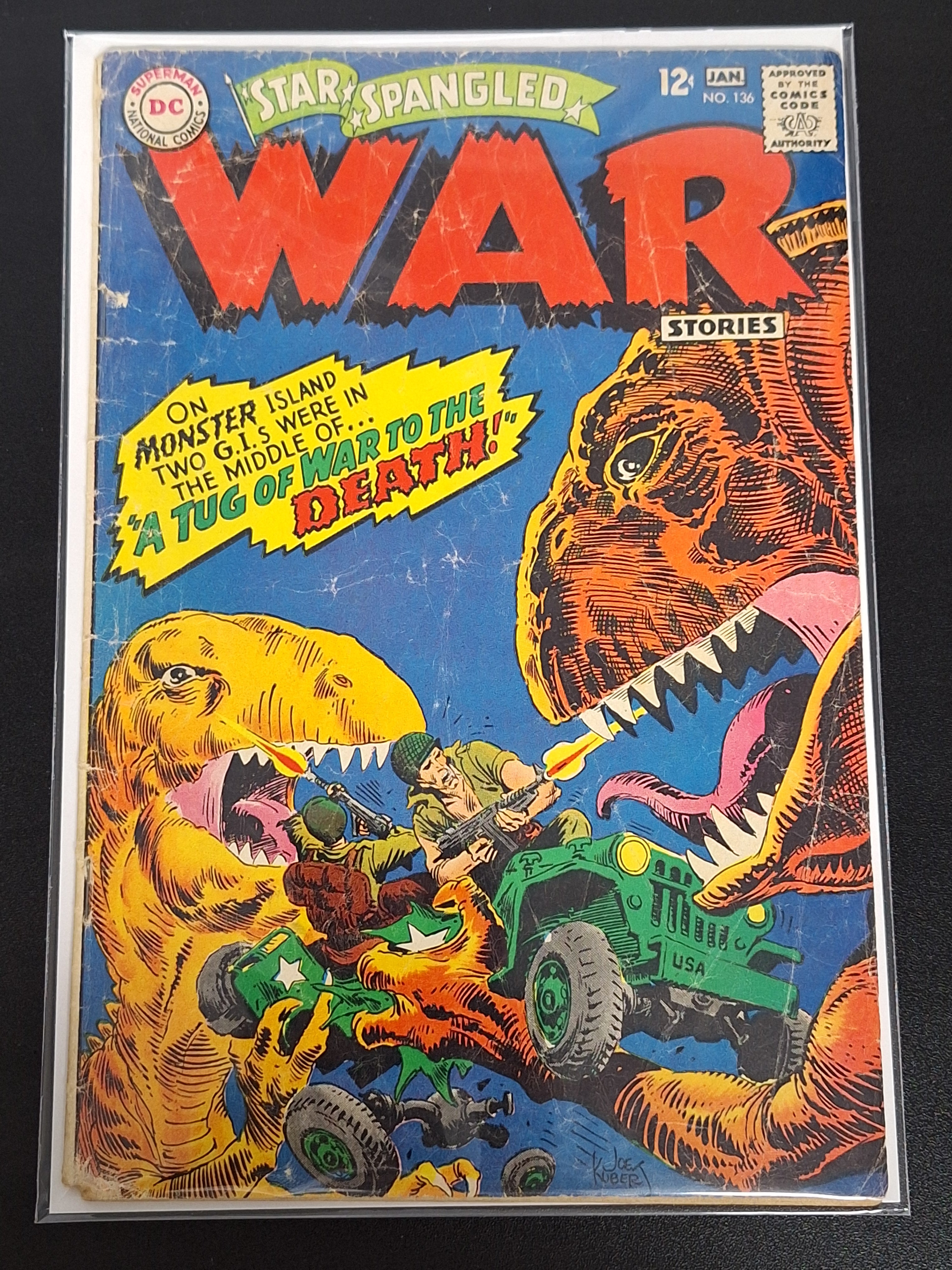 Star Spangled War Stories 136 DC 1967 Dinosaur Issue