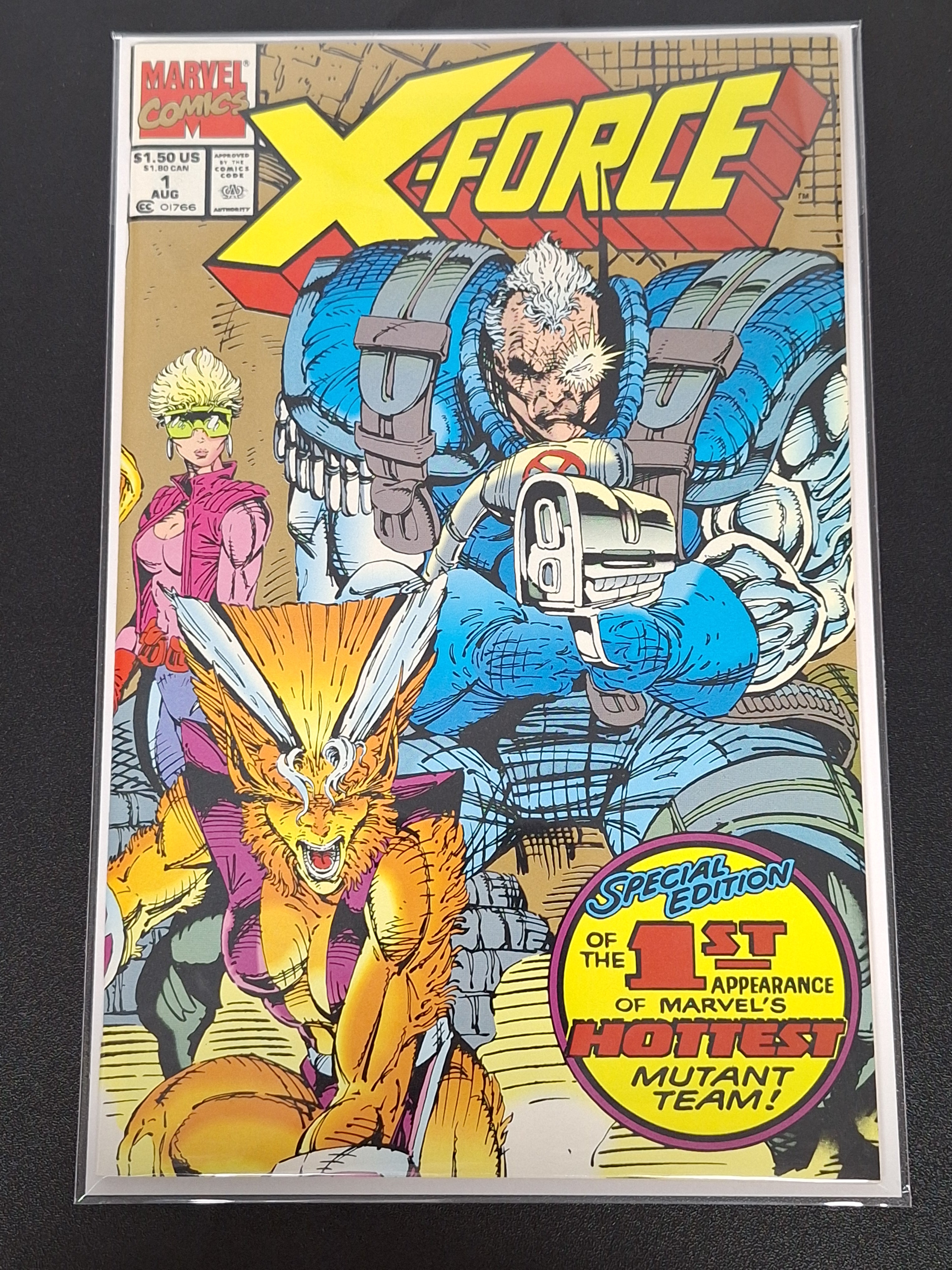 X-Force 1 Marvel 1991 Scarce Second Printing Gold Variant