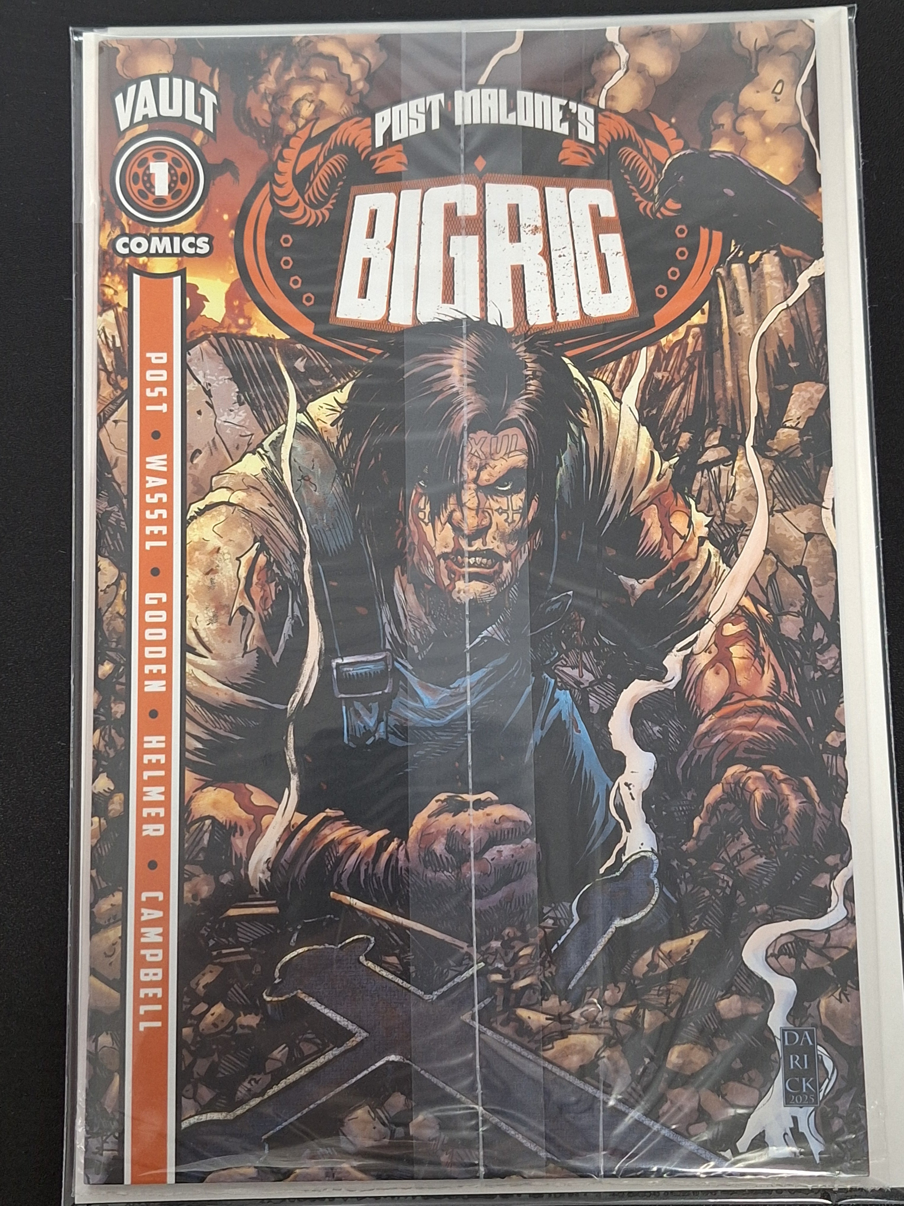 Post Malone's BIG RIG #1 Vault Comics 2025 Cover D Darick Robertson 2:25 Silver Variant