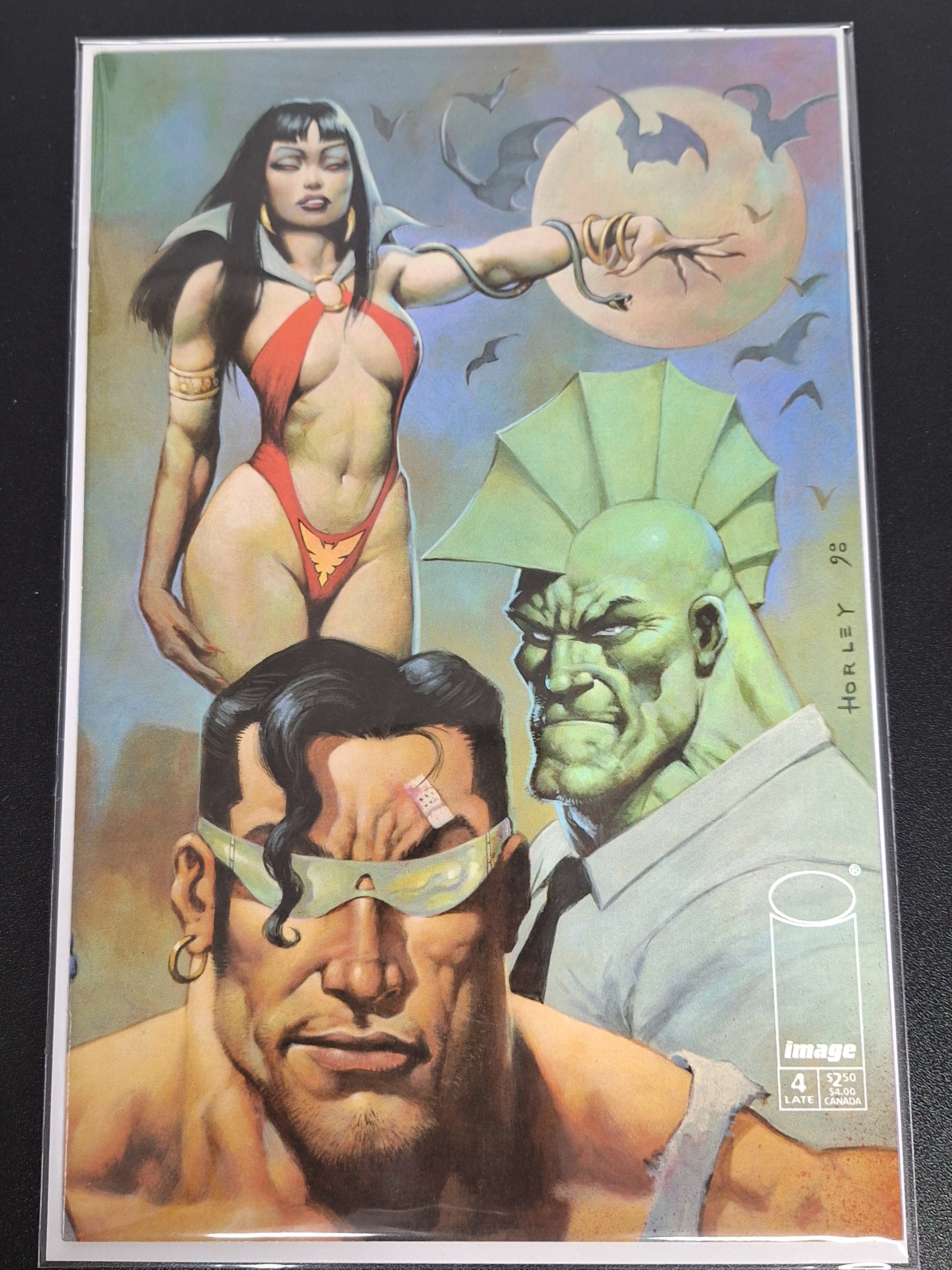 Sharky 4 Image 1998 Scarce Alex Horley Vampirella Virgin Wraparound Cover