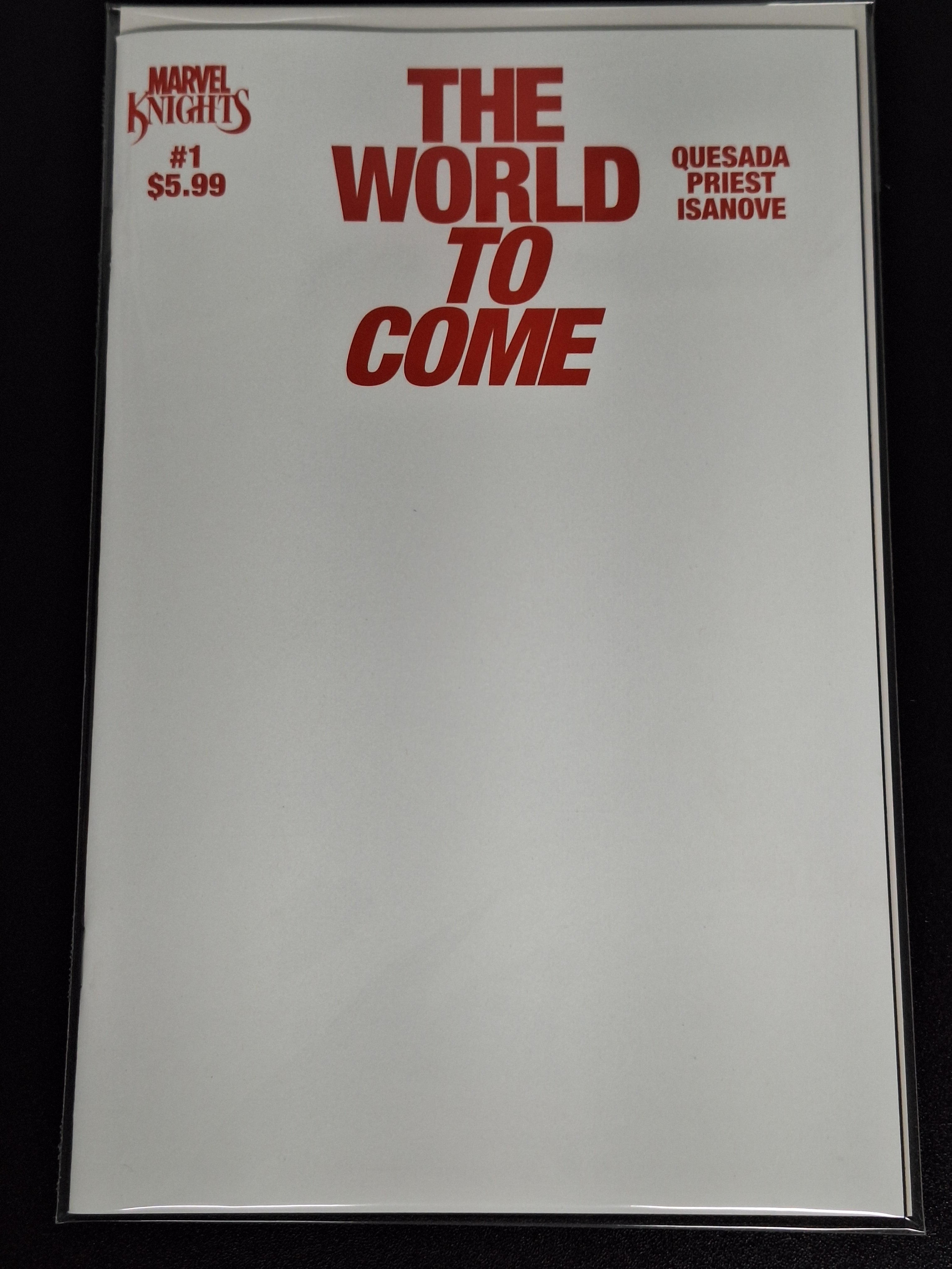 The World To Come 1 Marvel Knights 2025 Blank Sketch Variant