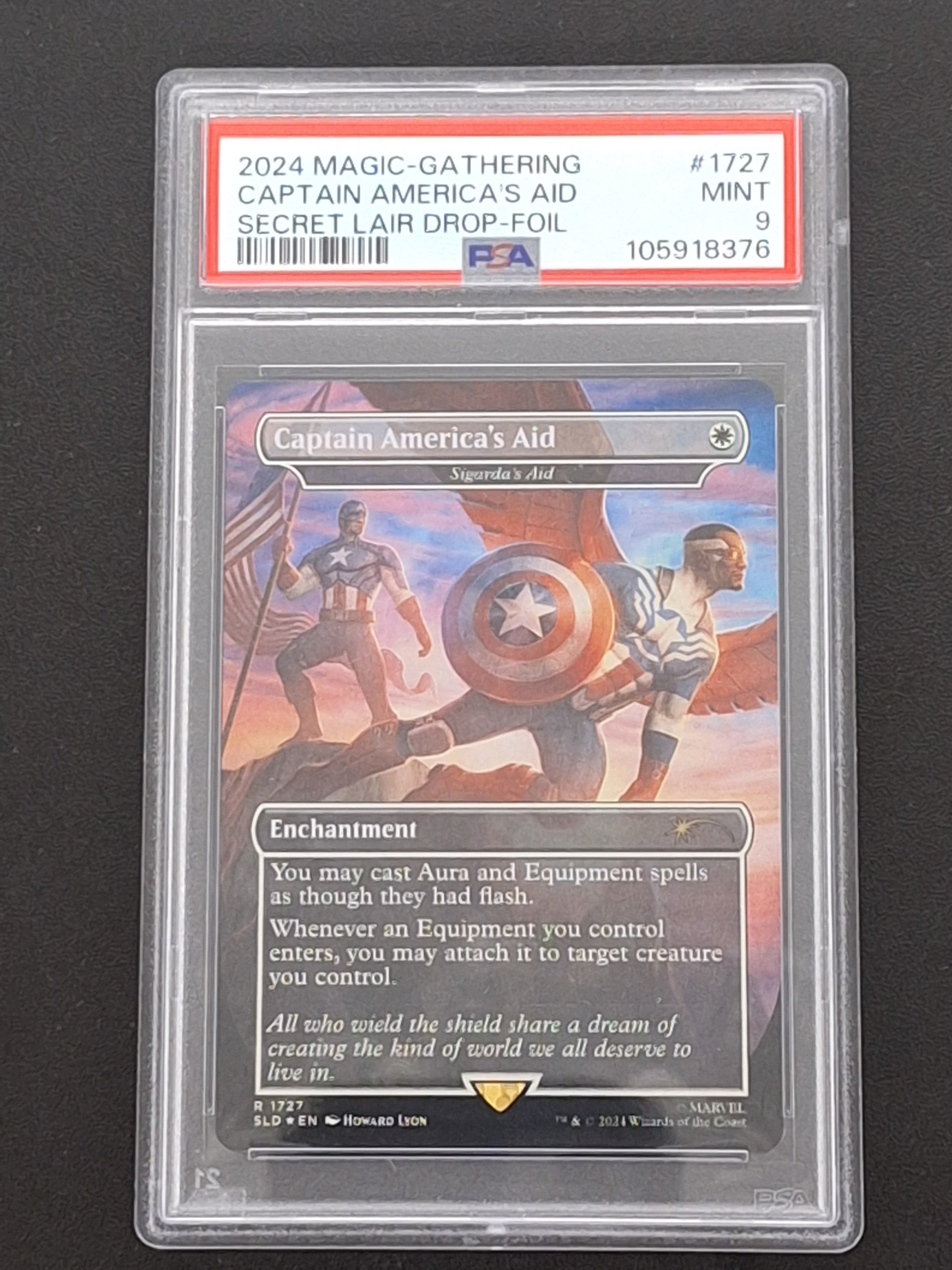 2024 MTG Marvel Secret Lair Drop - Captain America's Aid - Foil - PSA 9