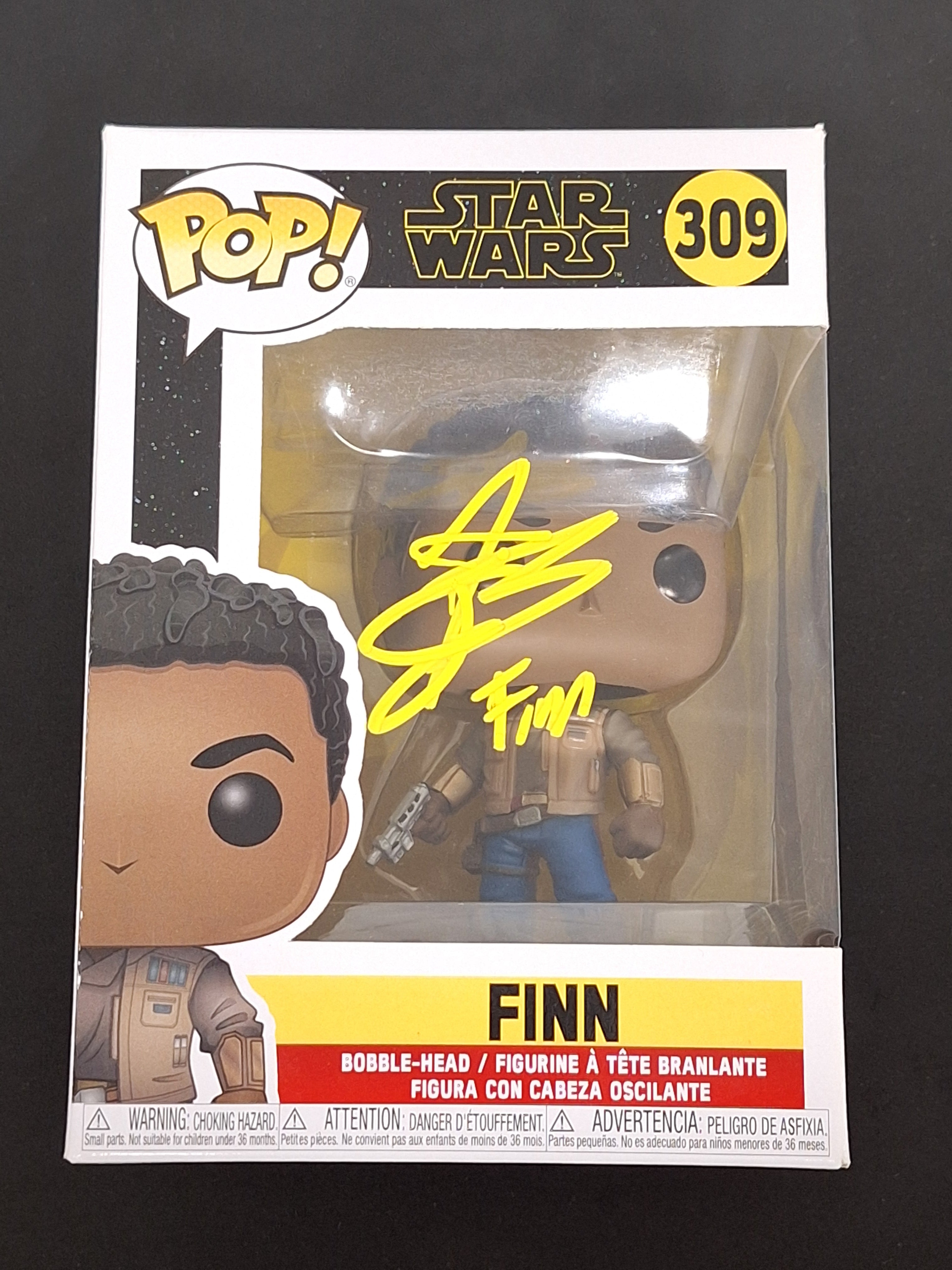 Funko POP! - Star Wars #309 Finn - Autographed John Boyega - KBA Auto