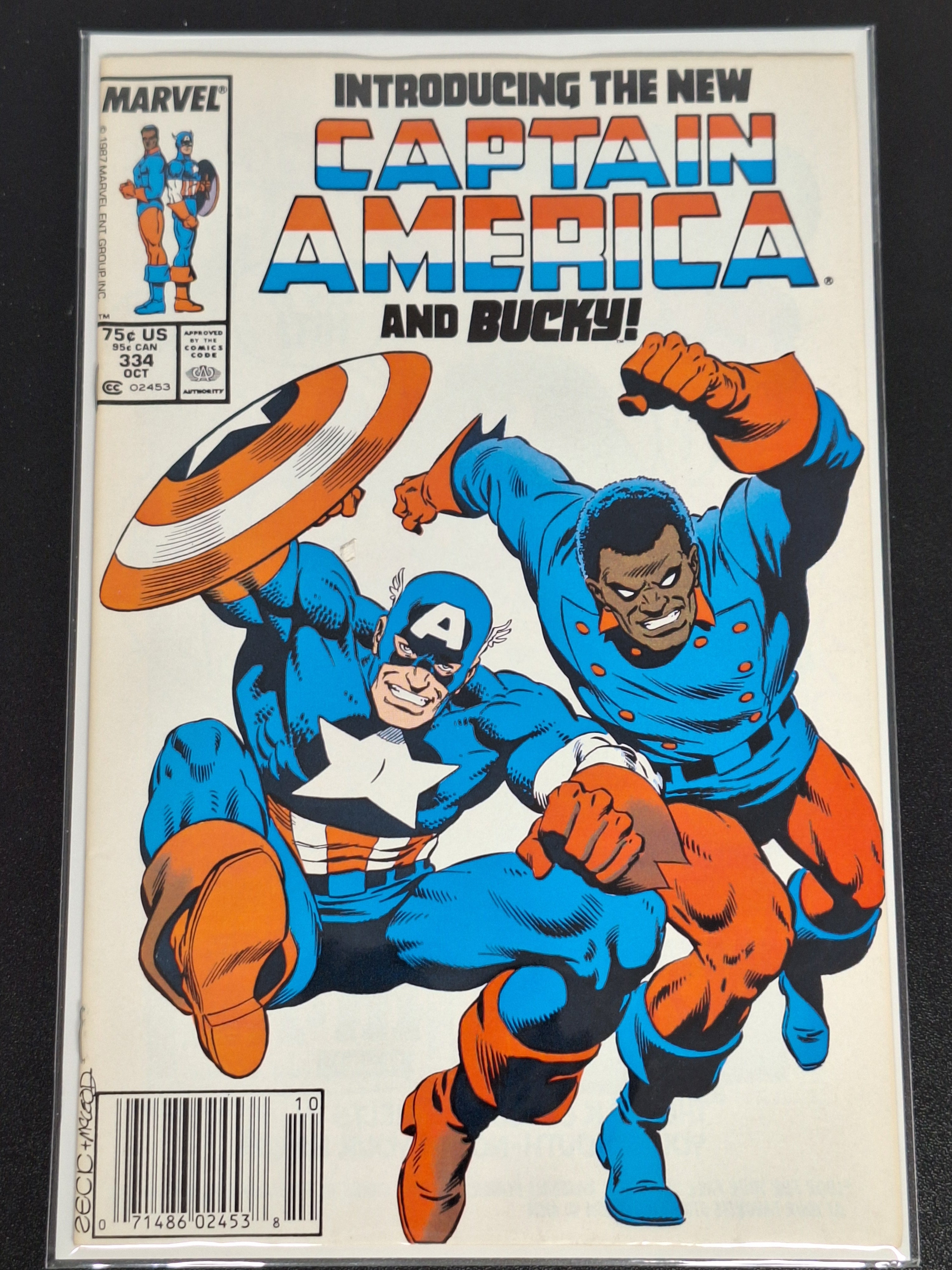 Captain America 334 Marvel 1987 1st Lemar as The New Bucky, Newsstand