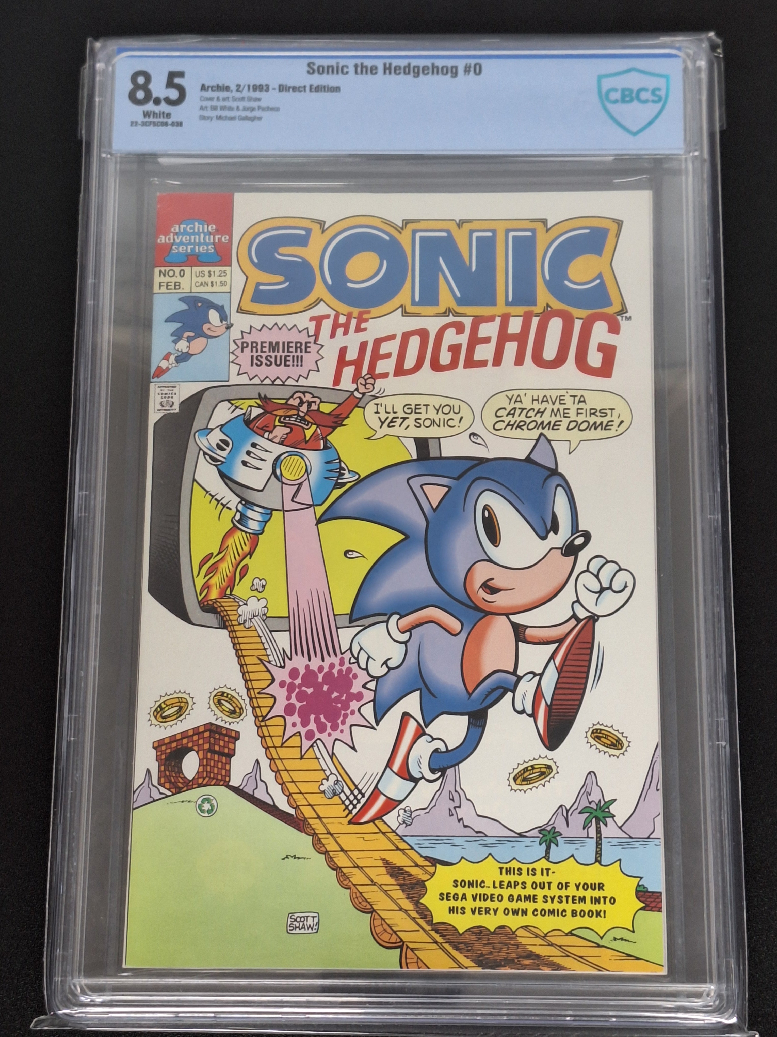 Sonic The Hedgehog #0 Archie 1993 - Rare Book, 1st Sonic & Tails - CBCS 8.5