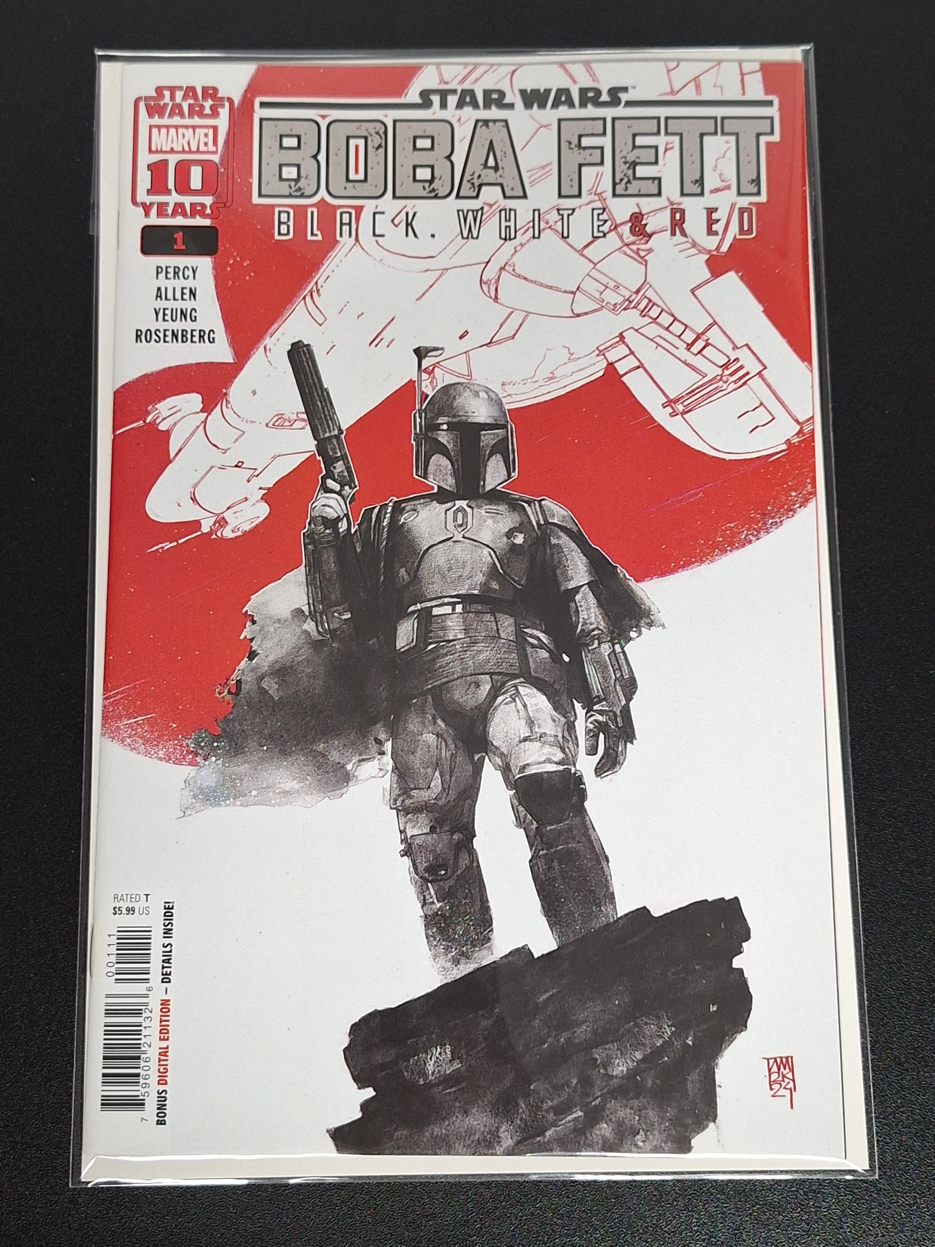 Star Wars: Boba Fett Black White & Red 1 Marvel 2025 Cover A
