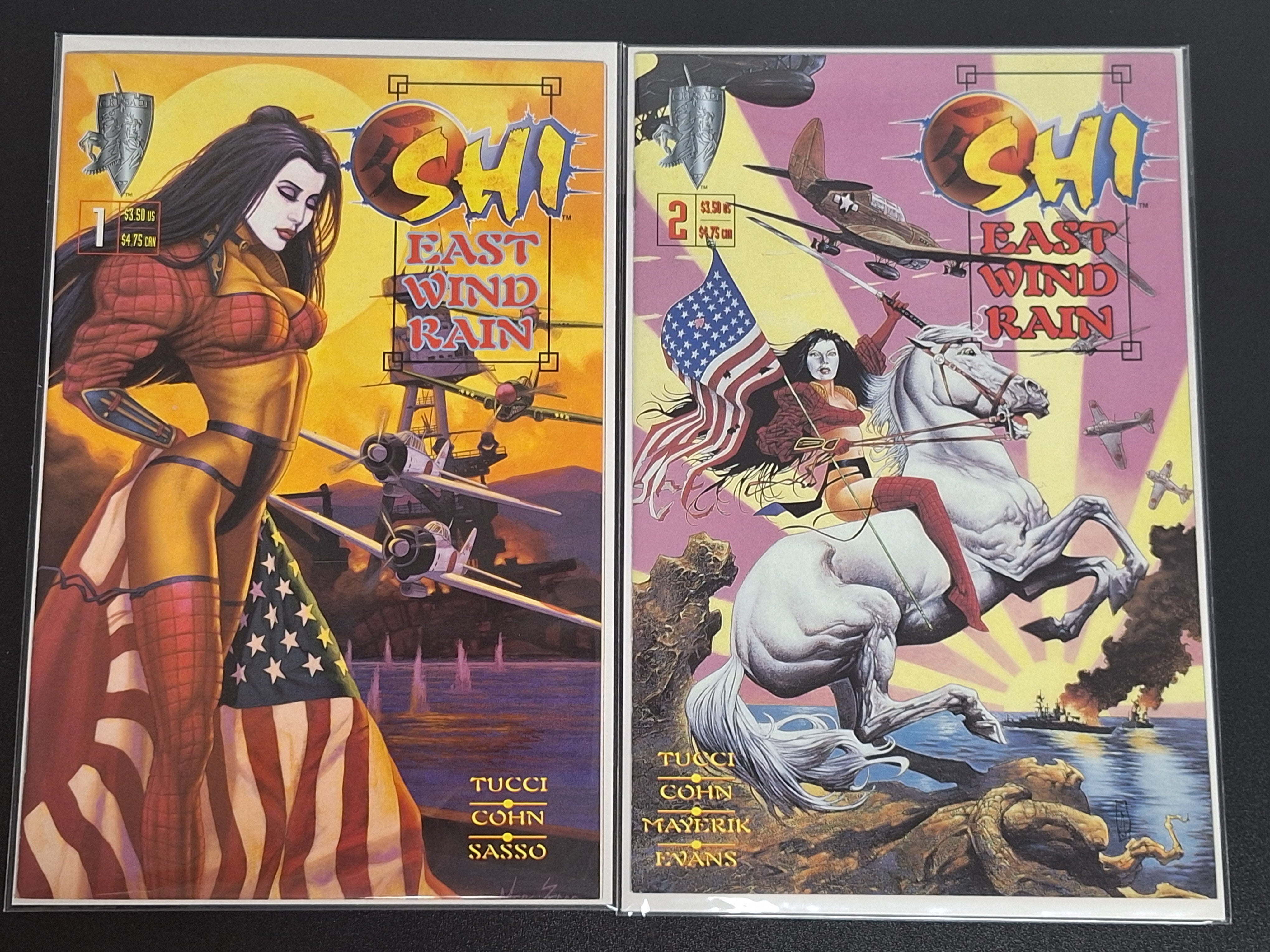 Shi: East Wind Rain 1 & 2 Crusade Comics 1997 Full Set