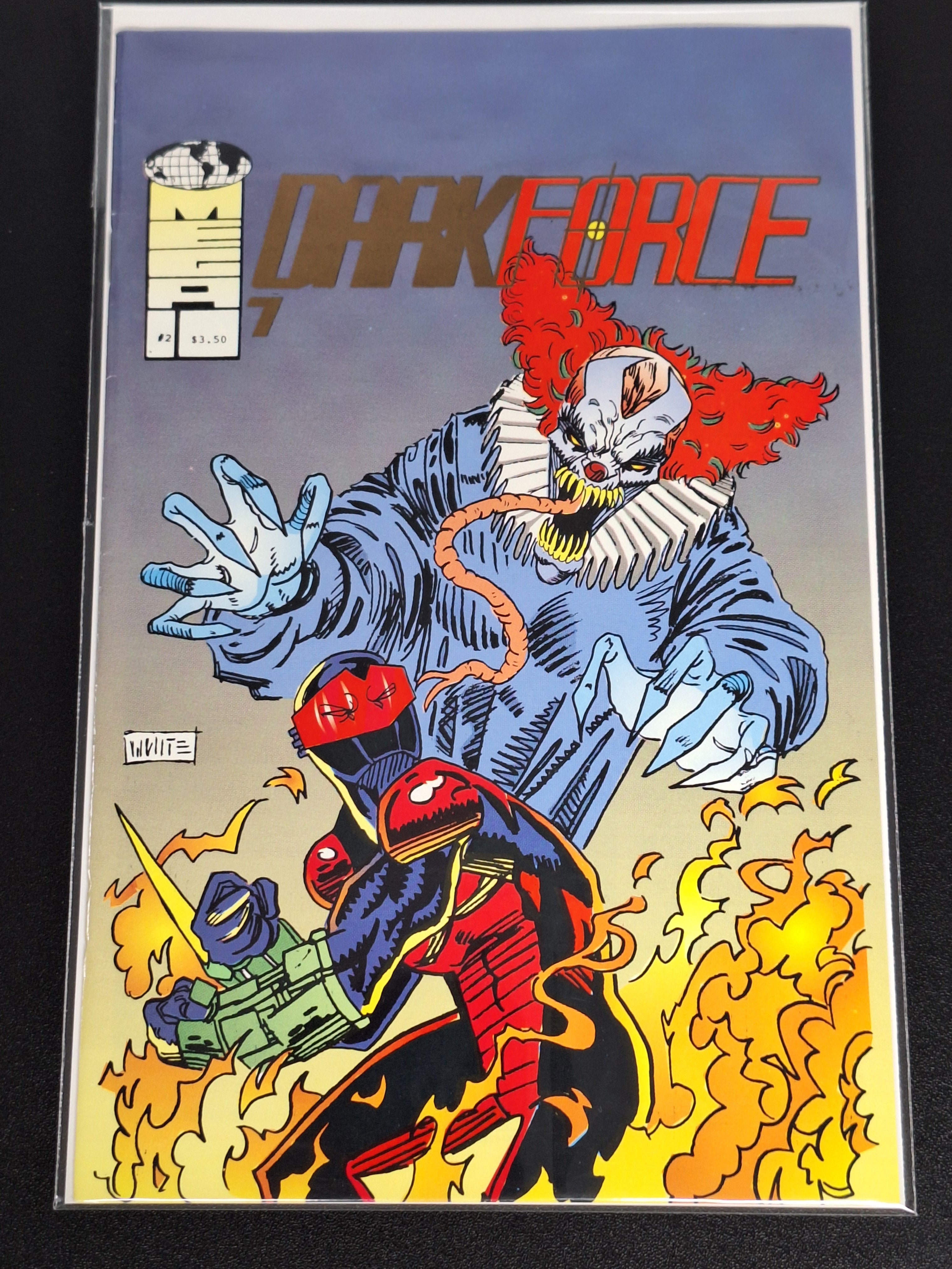 Dark Force 2 Omega 7 Comics 1992 HTF Comics, With Card. Killer Clown Cover