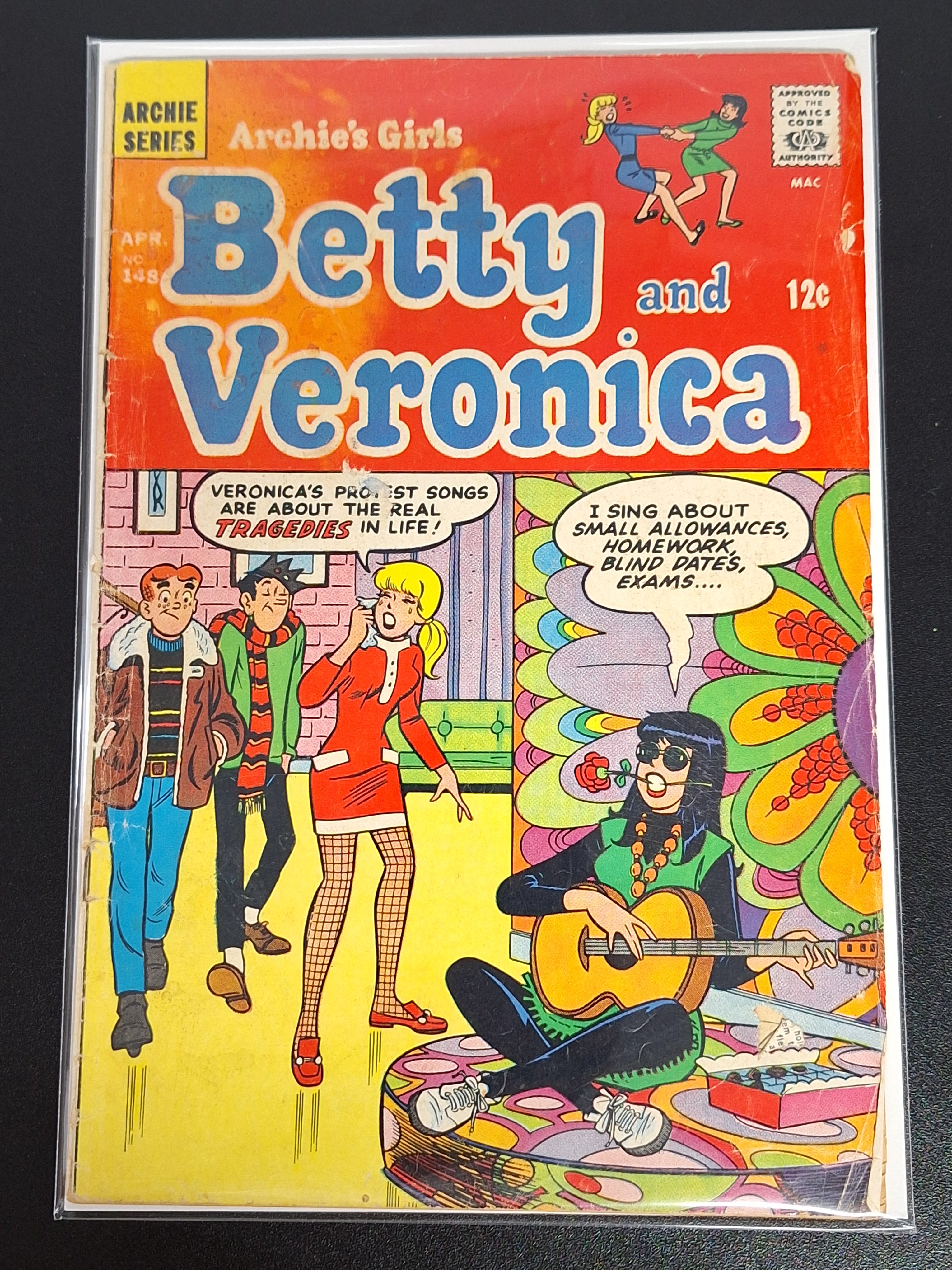 Betty And Veronica 148 Archie 1968 Silver Age, Hippie Cover
