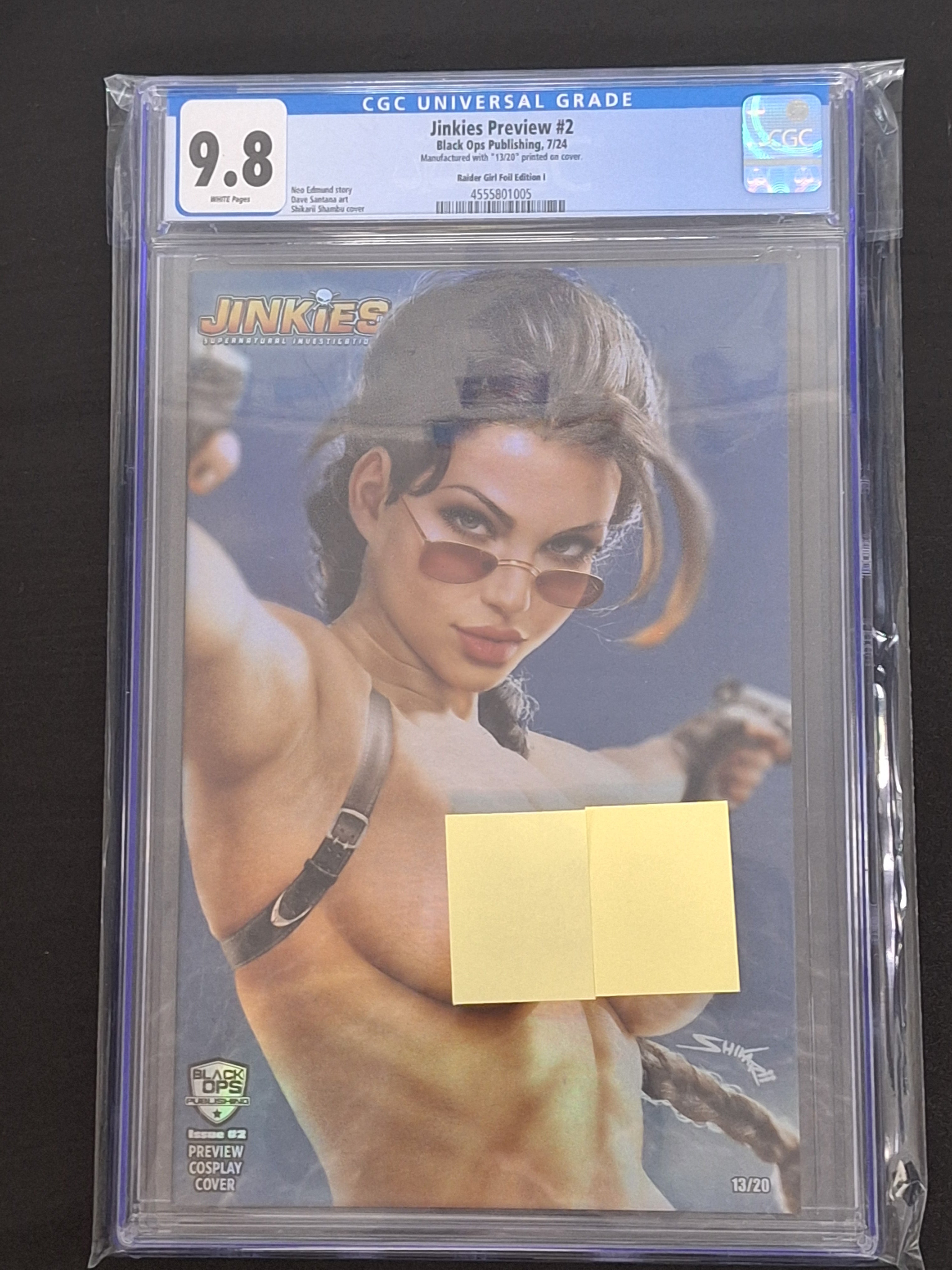 Jinkies Preview 2 Shikarii Raider Girl Exclusive Close up Topless Foil Ltd. 20 - CGC 9.8