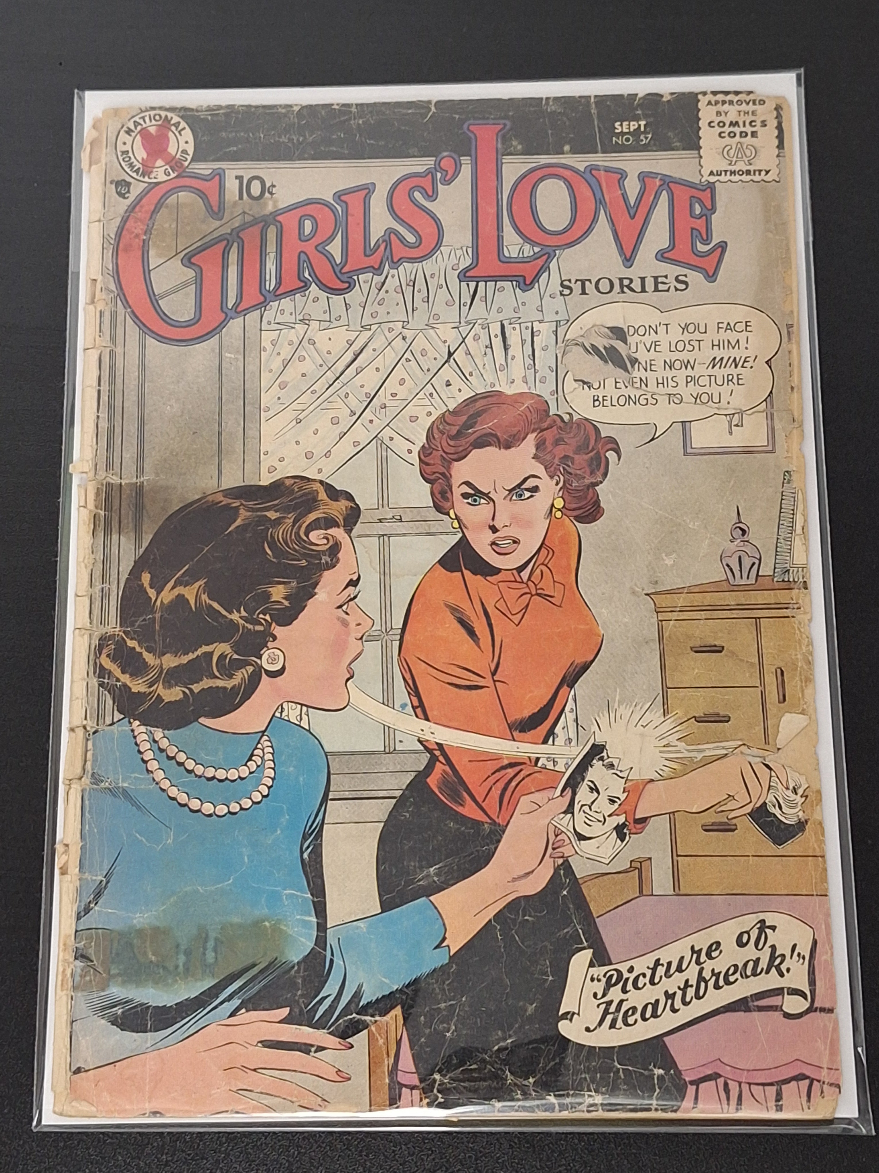 Girls' Love Stories 57 DC 1958 Cat Fight Cover