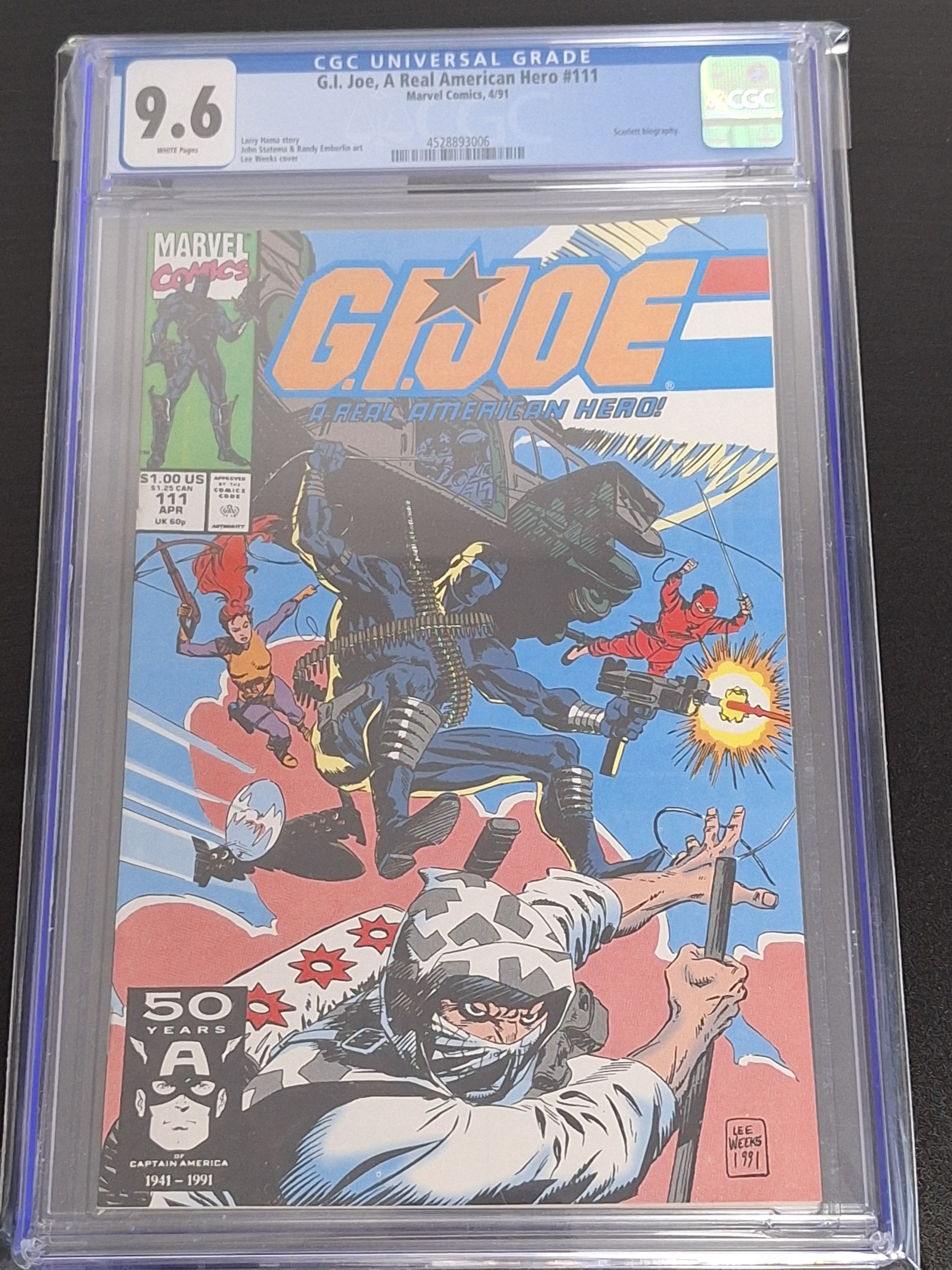 G.I. Joe 111 Marvel 1991 Scarlett Biography - CGC 9.6