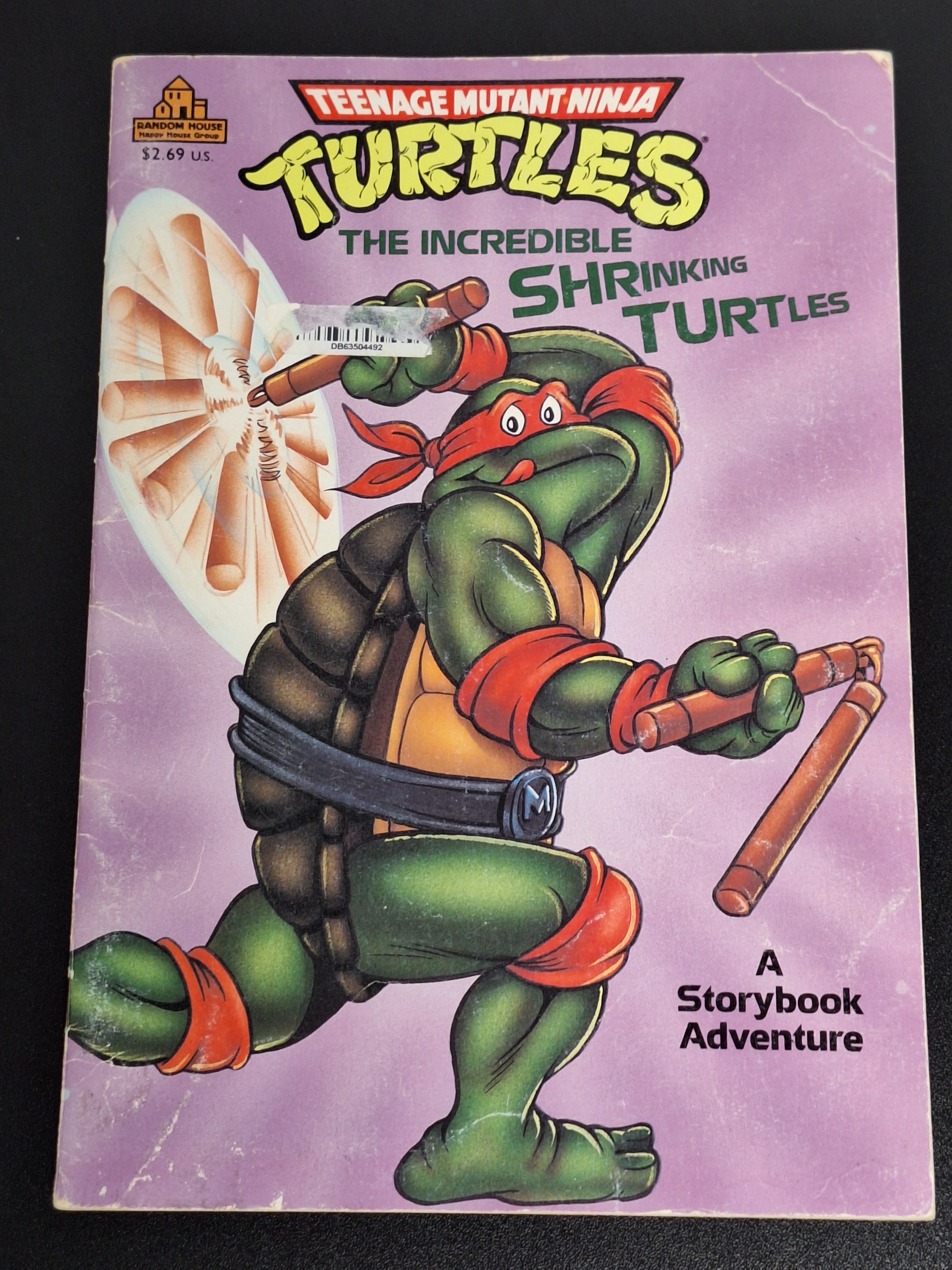 Teenage Mutant Ninja Turtles The Incredible Shrinking Turtles Mirage 1990 Storybook