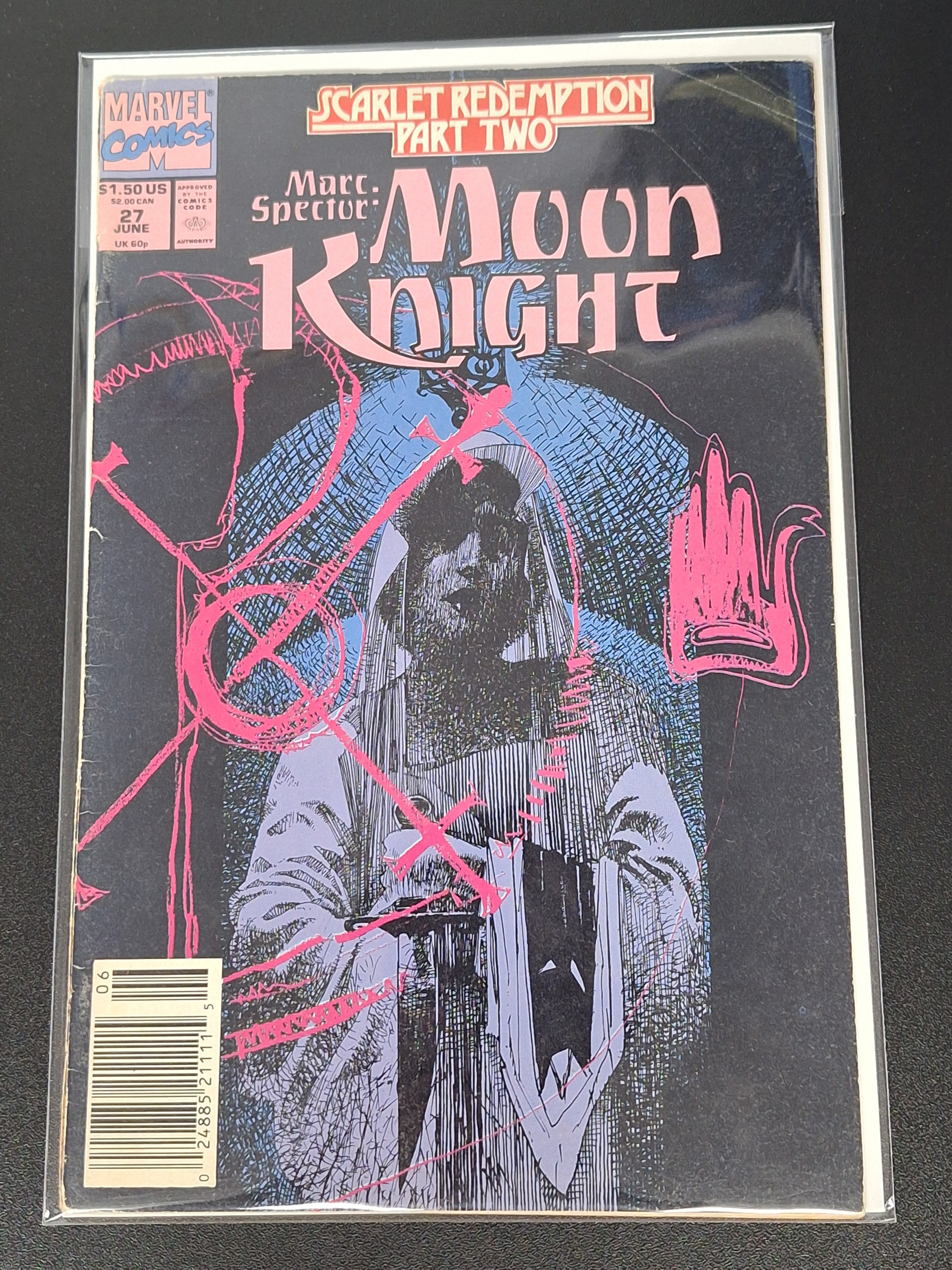 Marc Spector: Moon Knight 27 Marvel 1991 Newsstand Edition