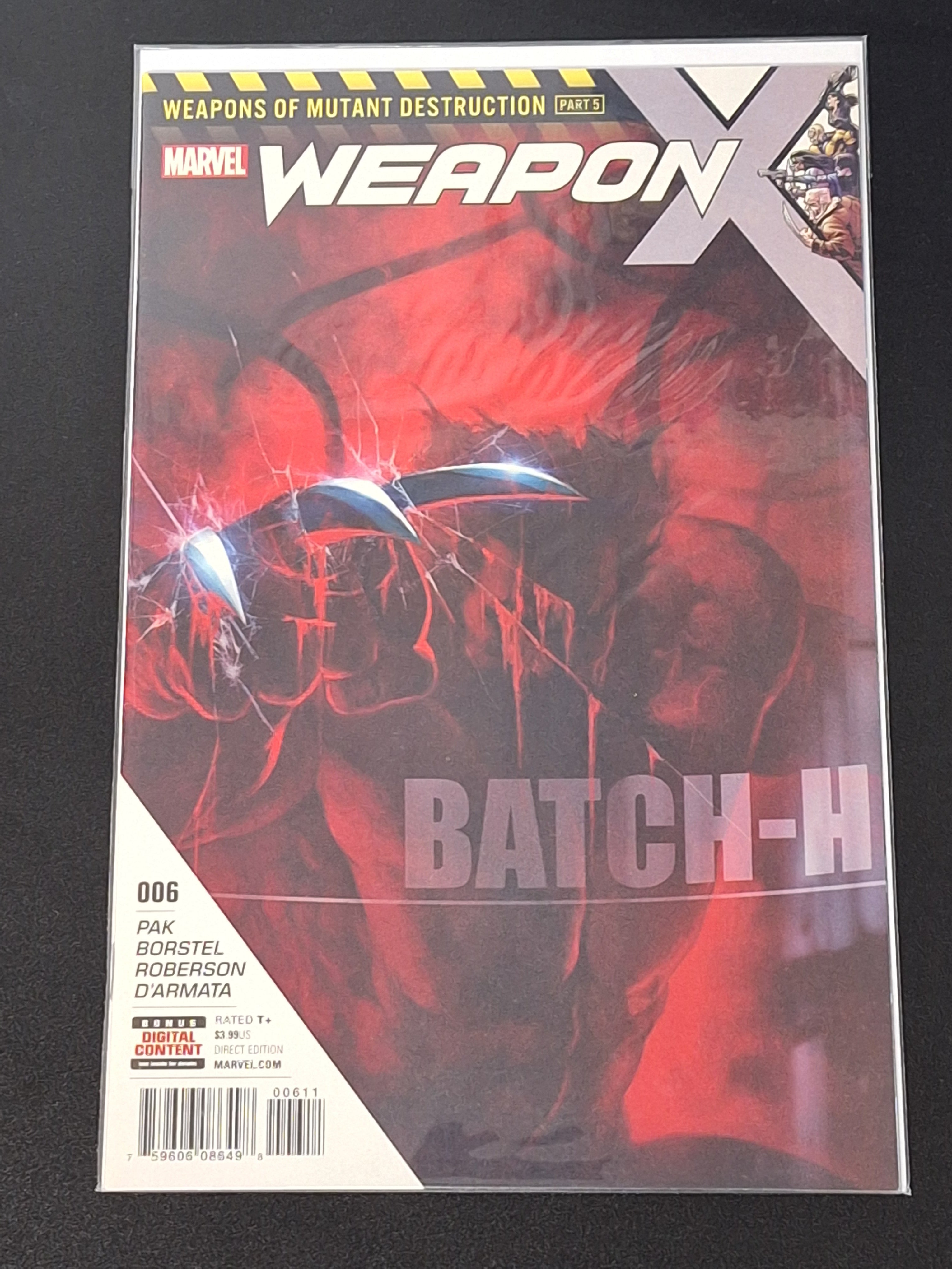 Weapon X 6 Marvel 2017 1st App of Weapon H in Cameo
