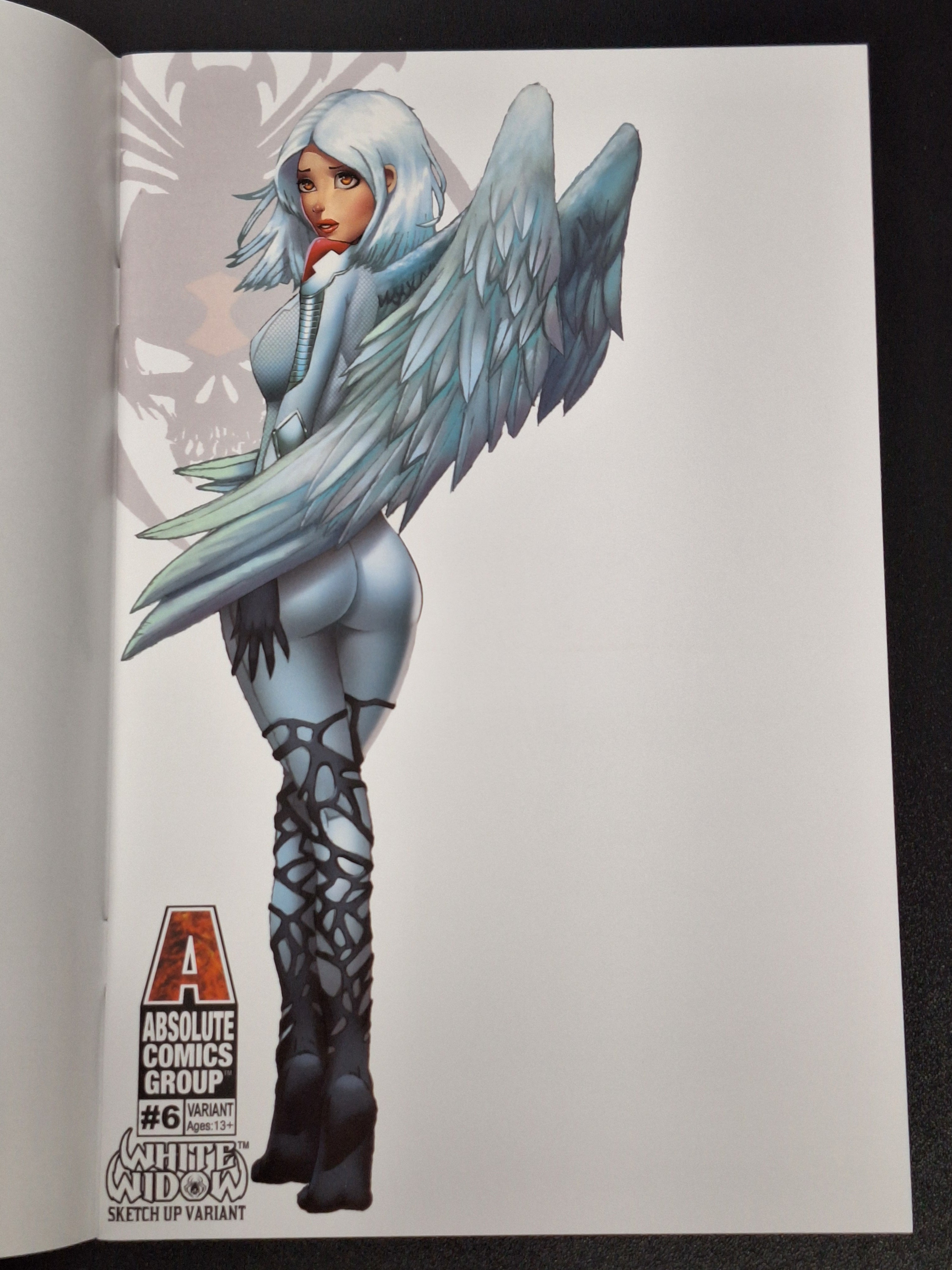 White Widow 6 Absolute Comics 2021 Jenna Powell Angelic Sketch Up Kickstarter Variant