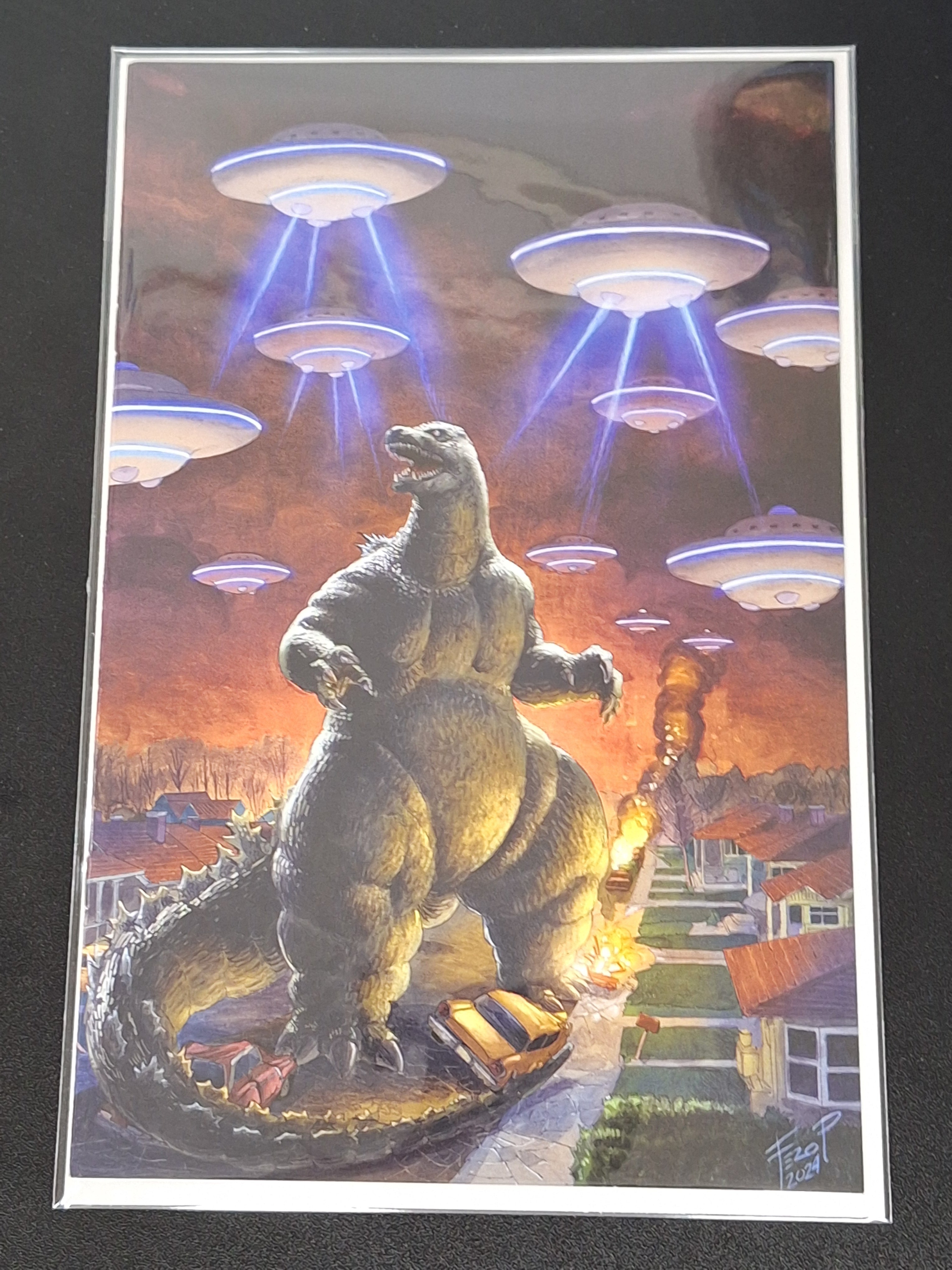 Godzilla Here There Be Aliens 1 IDW 2025 Fero Peniche 1:25 Virgin Variant