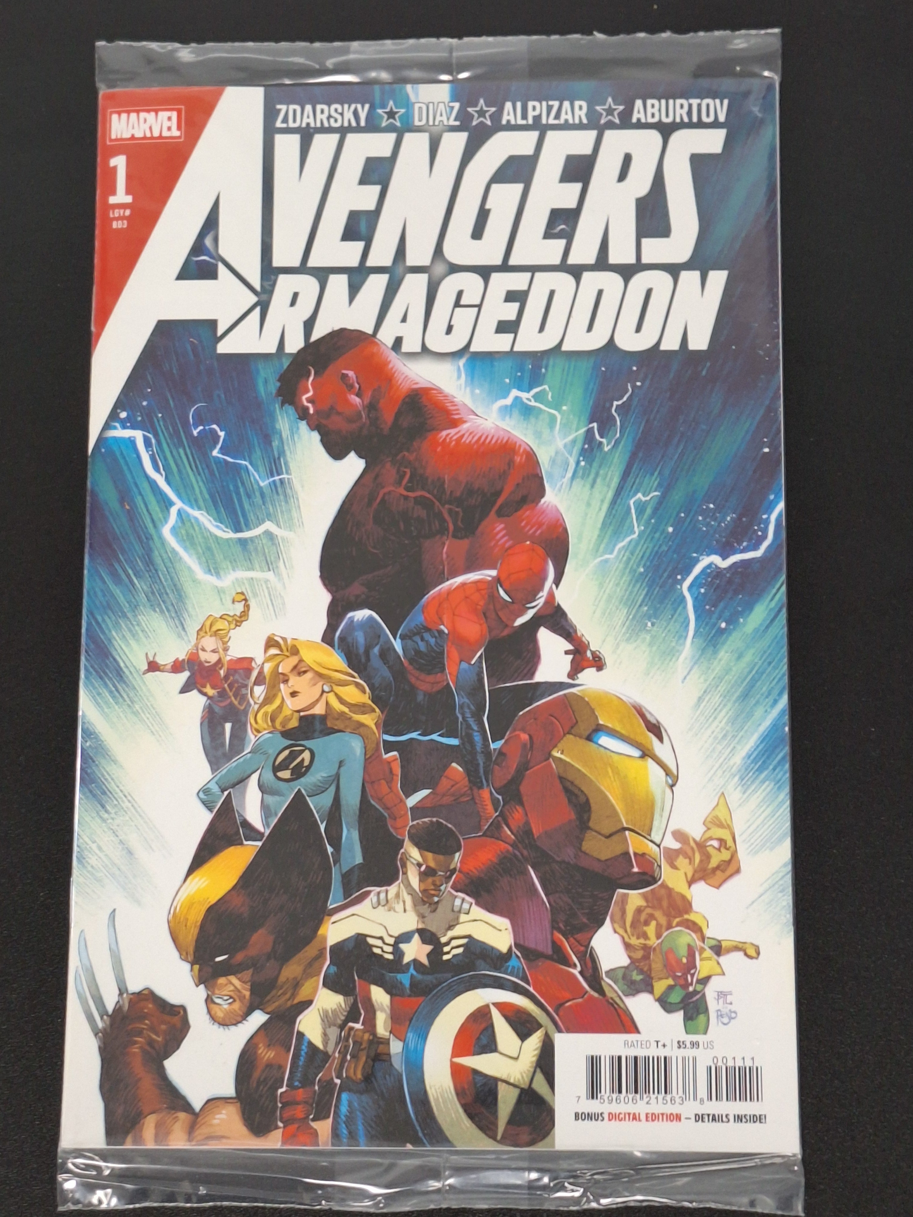 Avengers: Armageddon 1 Marvel Cover A MTG Warstorm Surge Card Inside