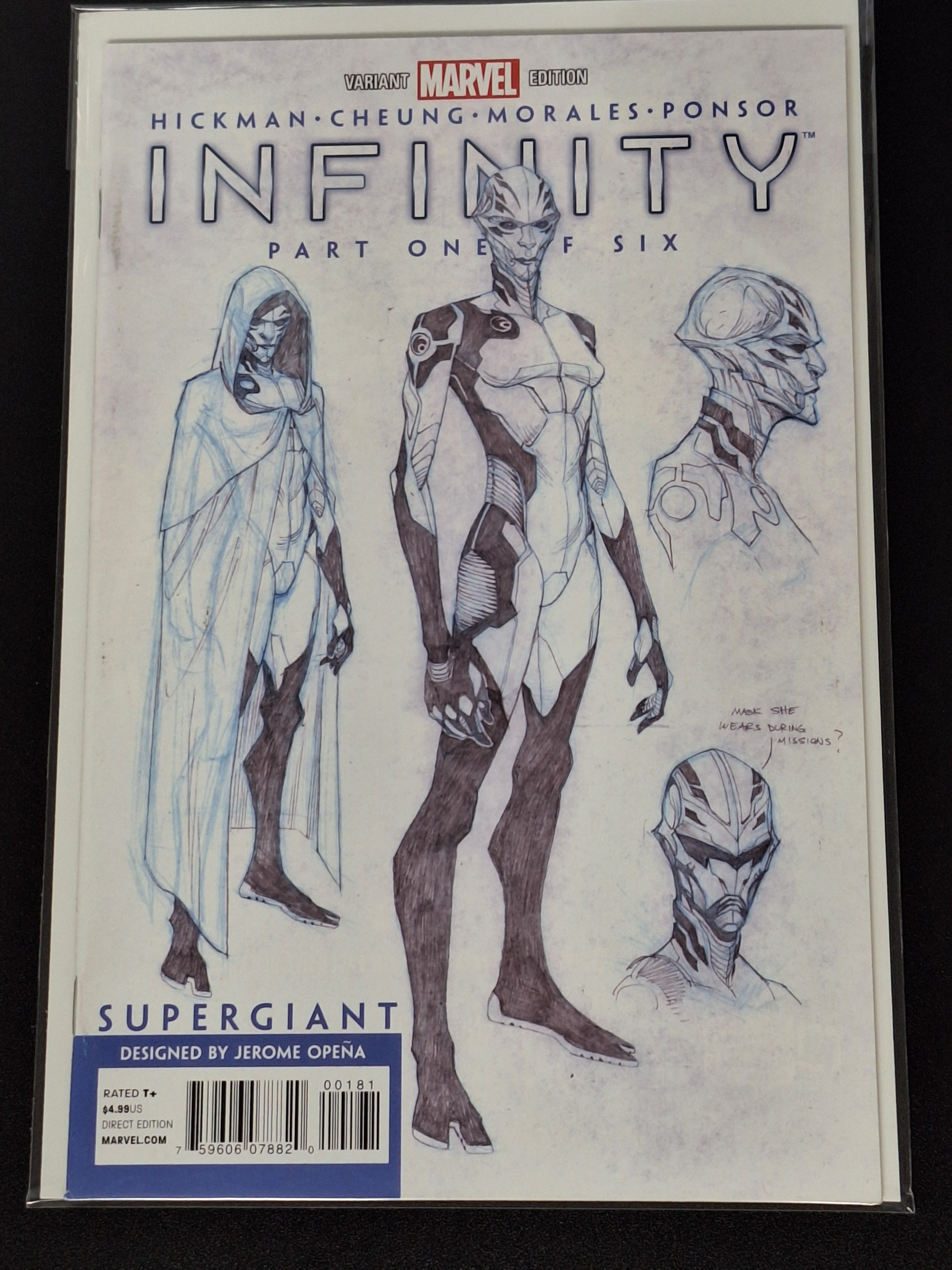 Infinity 1 Marvel 2013 Jerome Opena 1:50 Sketch Variant 1st App of The Black Order