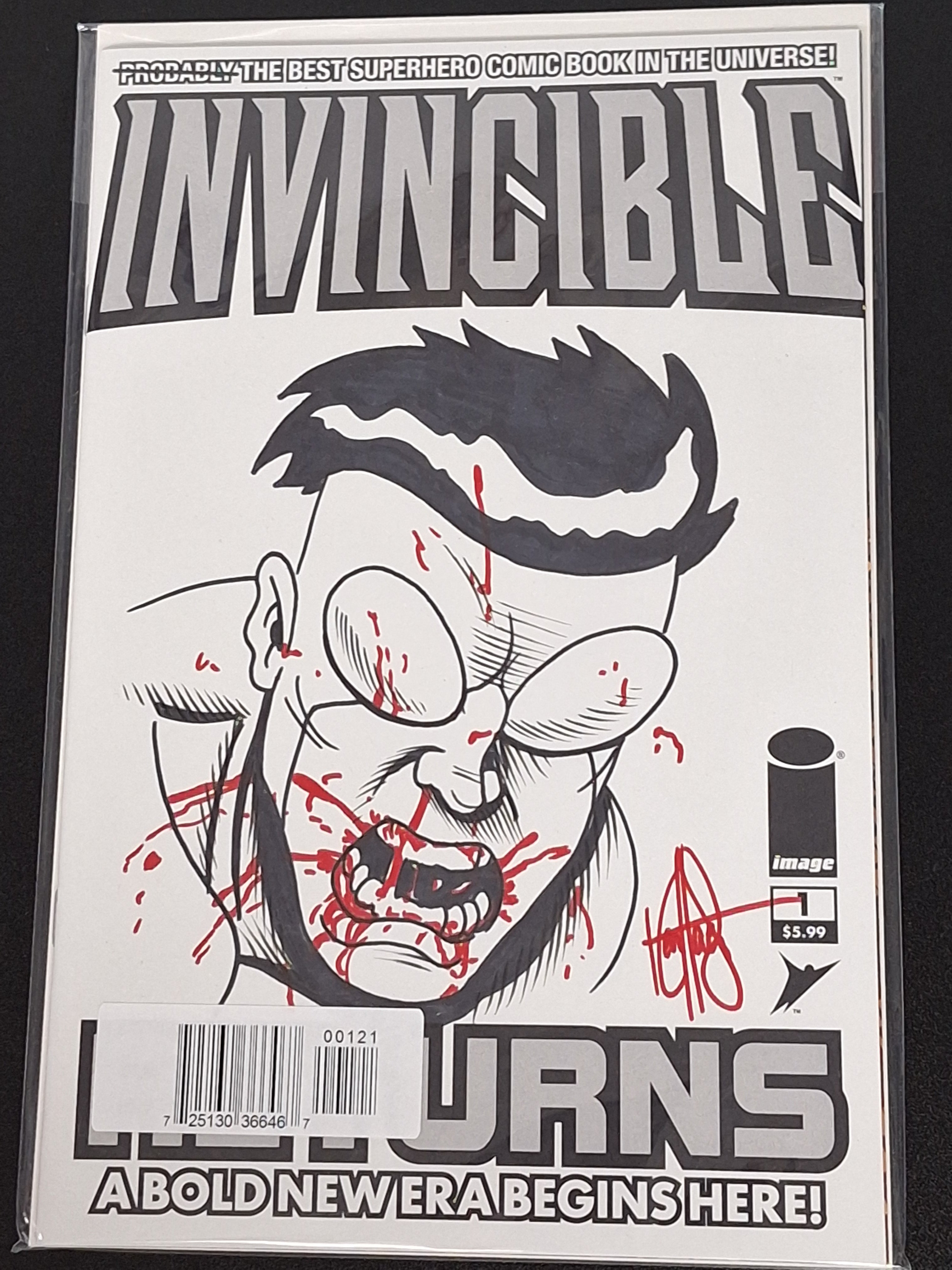 Invincible Returns 1 Dynamic Forces Signed & Sketched By Ken Haeser With COA