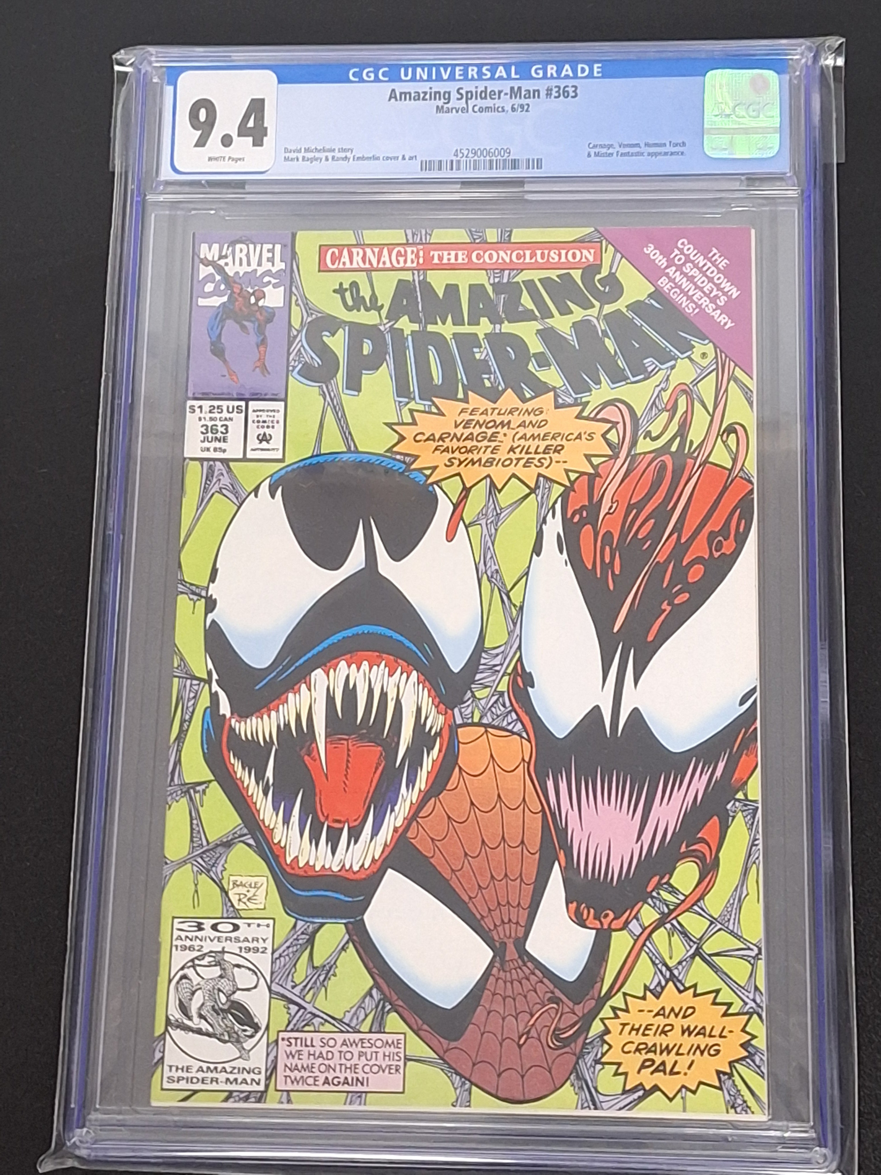 Amazing Spider-Man 363 Marvel 1992 3rd App of Carnage CGC 9.4