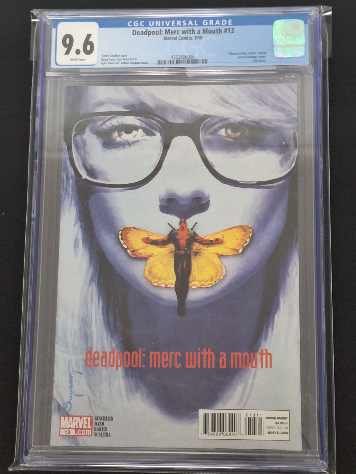 Deadpool: Merc With A Mouth 13 Marvel 2010 Silence Of The Lambs Homage CGC 9.6