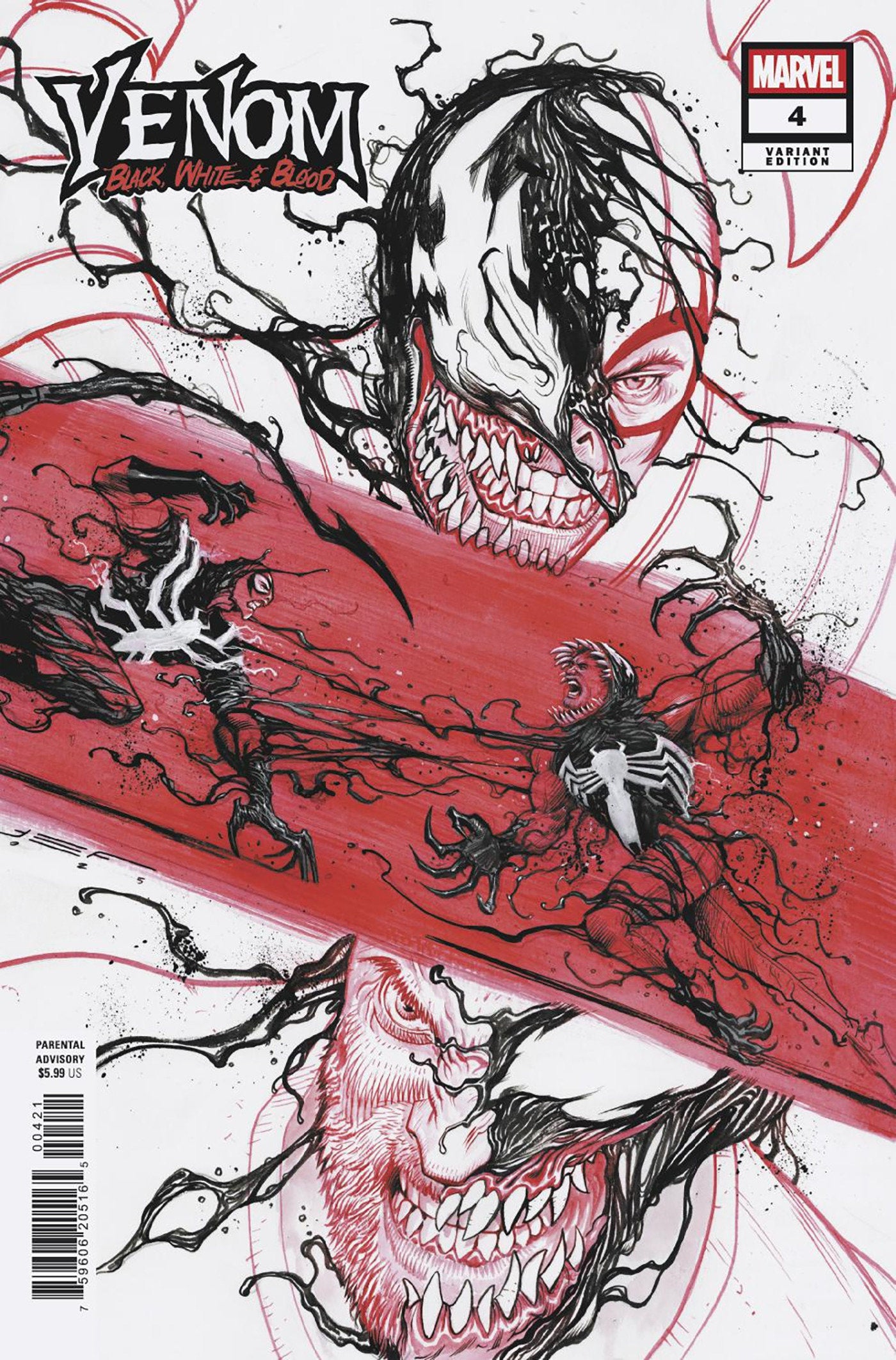 VENOM: BLACK, WHITE & BLOOD #4 JUAN FERREYRA VARIANT 11/26/2025