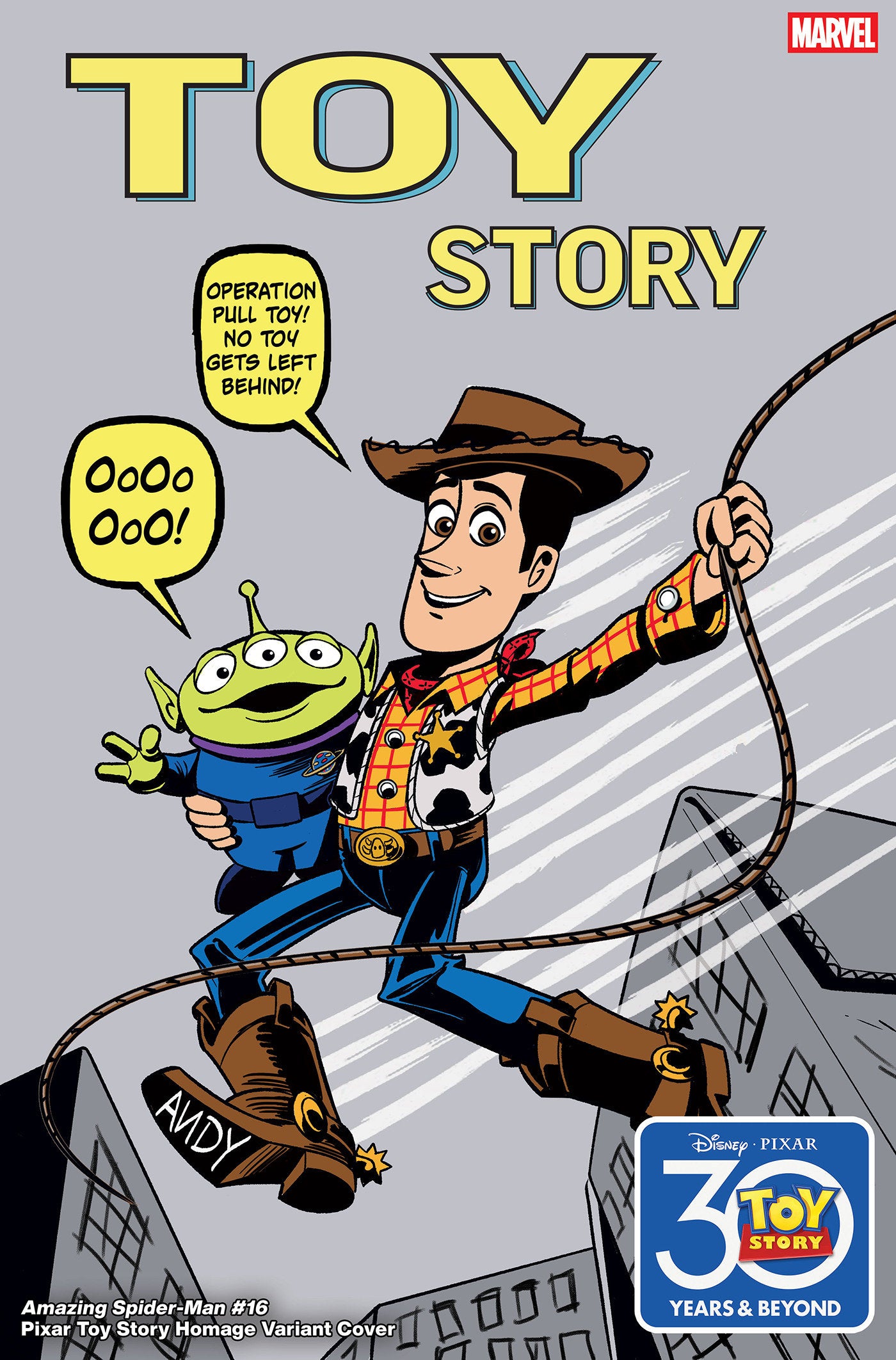 AMAZING SPIDER-MAN #16 MARCO FORCELLONI PIXAR TOY STORY HOMAGE VARIANT 11/19/2025