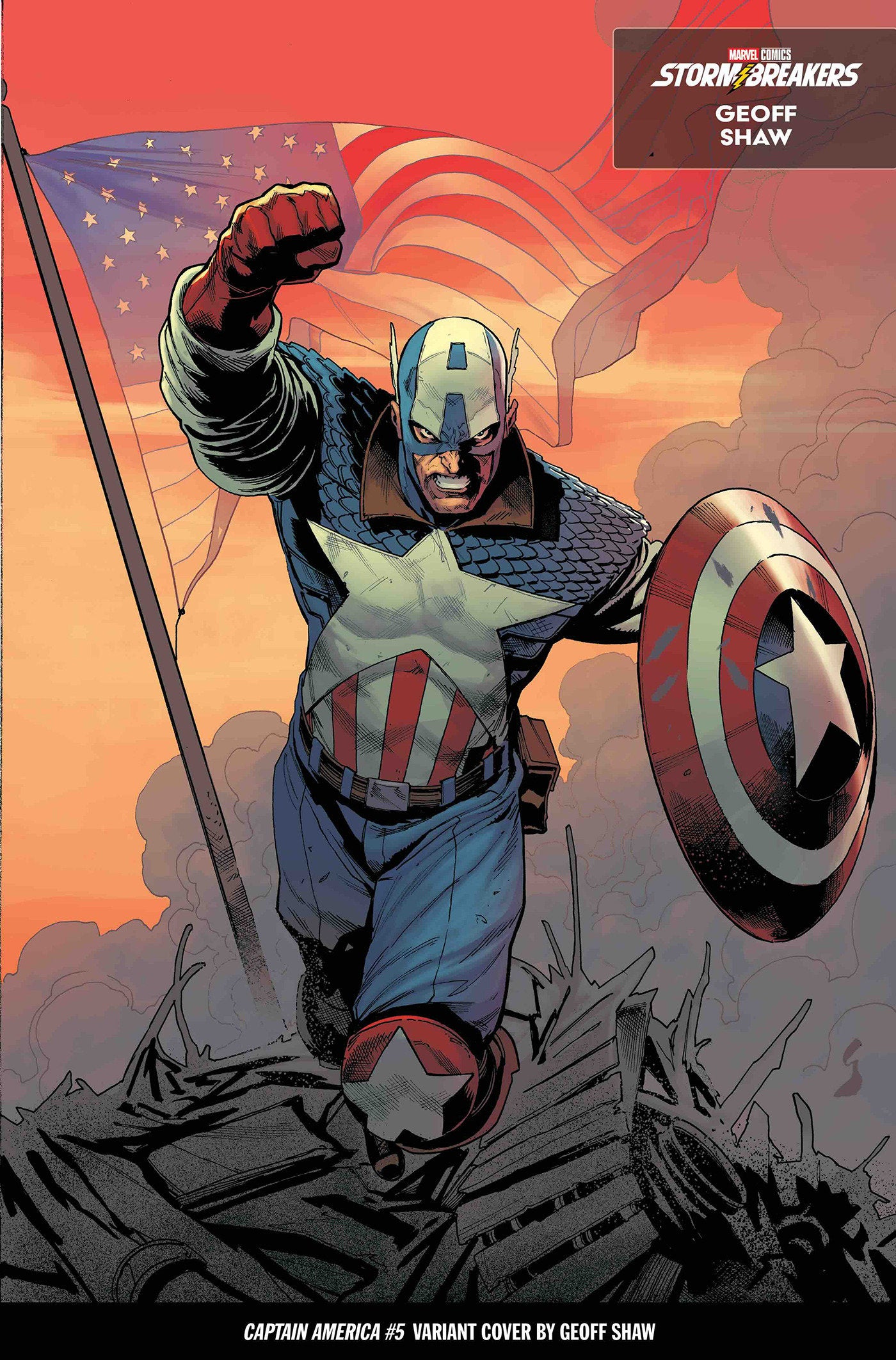 CAPTAIN AMERICA #5 GEOFF SHAW FROM THE CHAOS A COSTUME VARIANT 11/19/2025