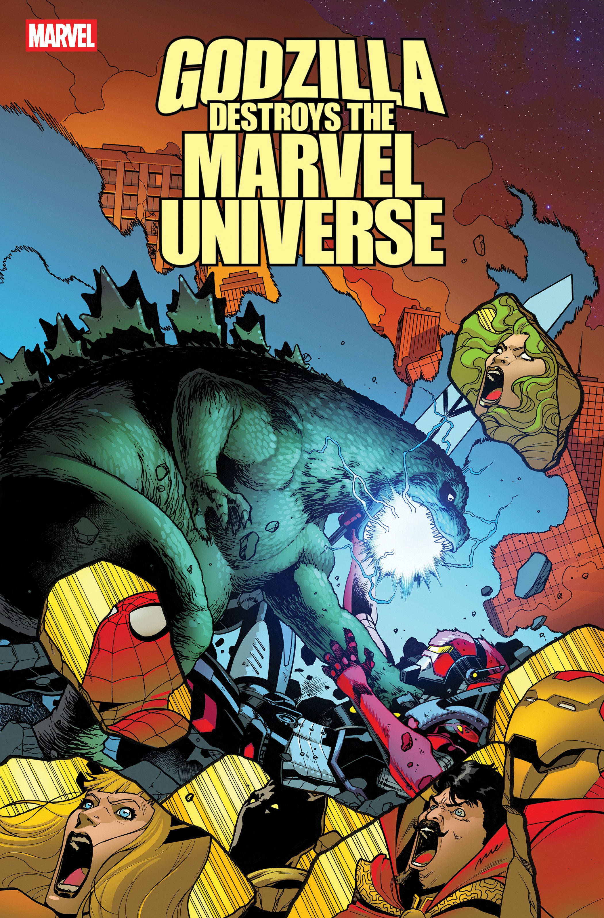 GODZILLA DESTROYS THE MARVEL UNIVERSE #5 PERE PEREZ VARIANT 11/19/2025