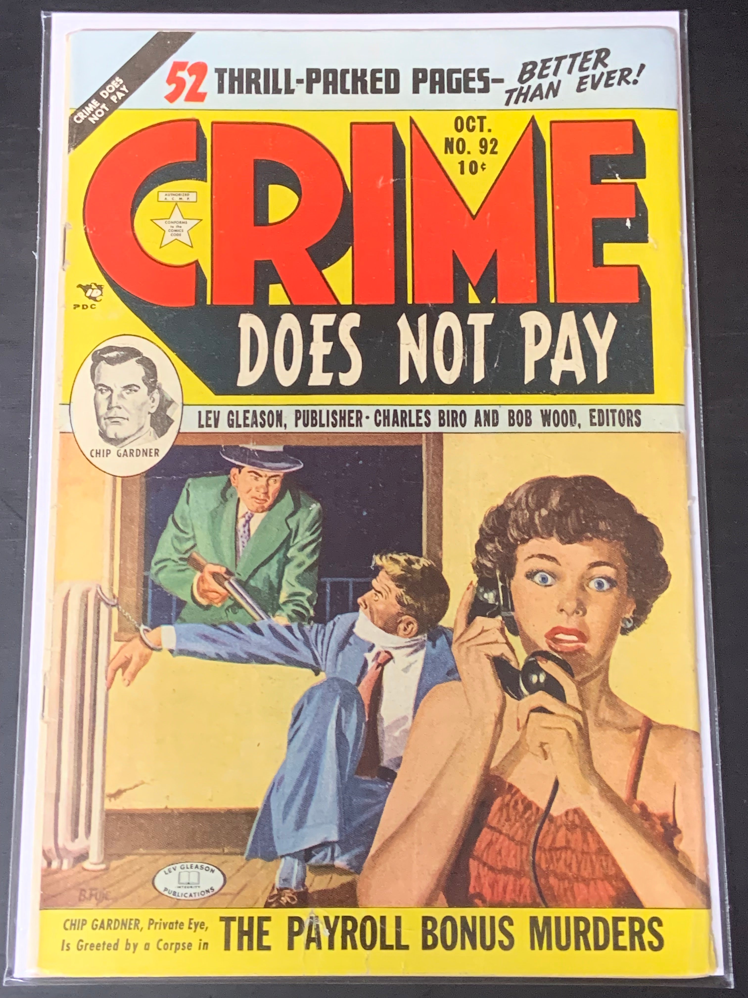 Crime Does Not Pay 92 Lev Gleason 1950 Pre-Code Crime/Horror